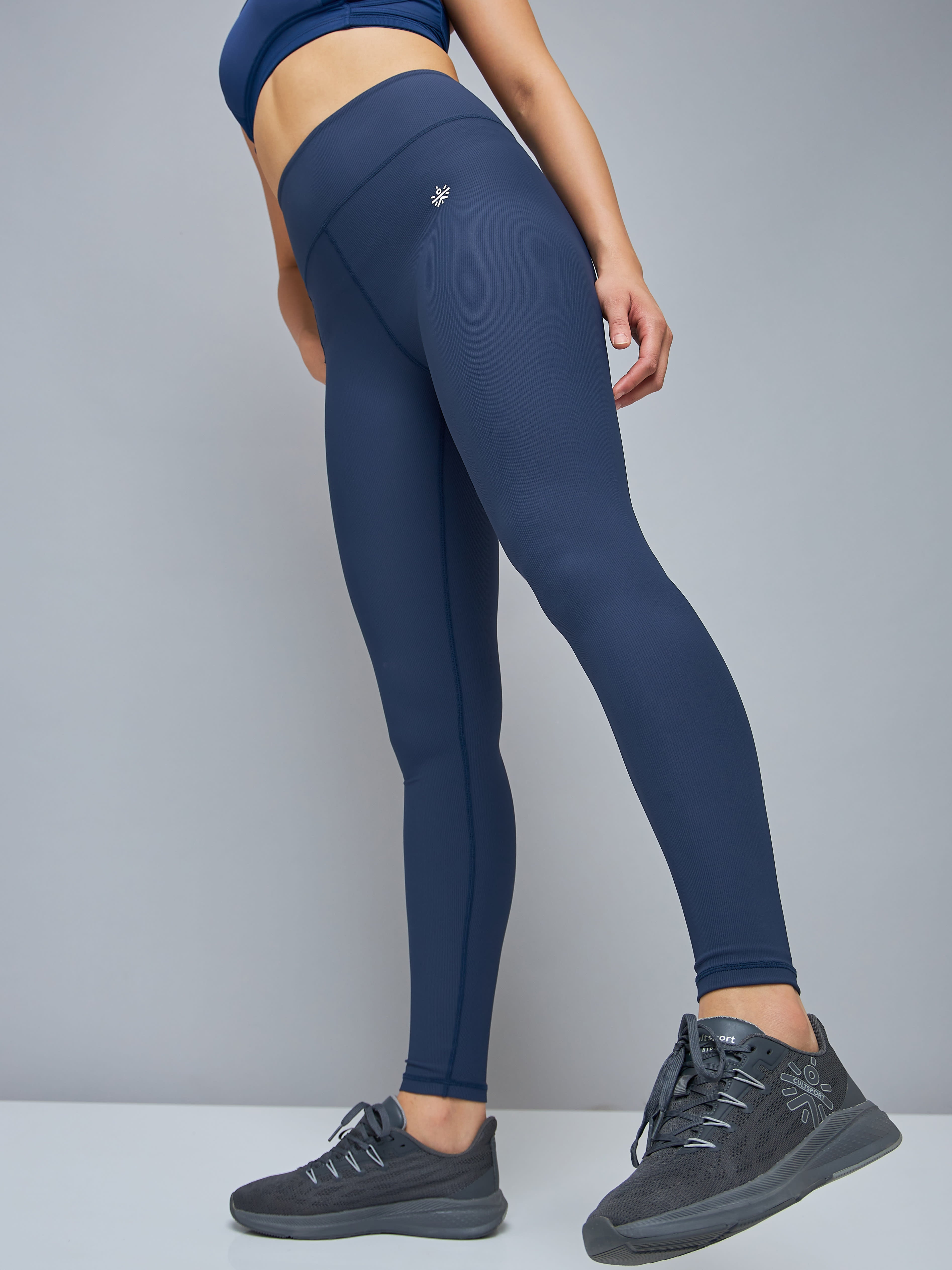 Solid High Waist Tights with Side Pocket