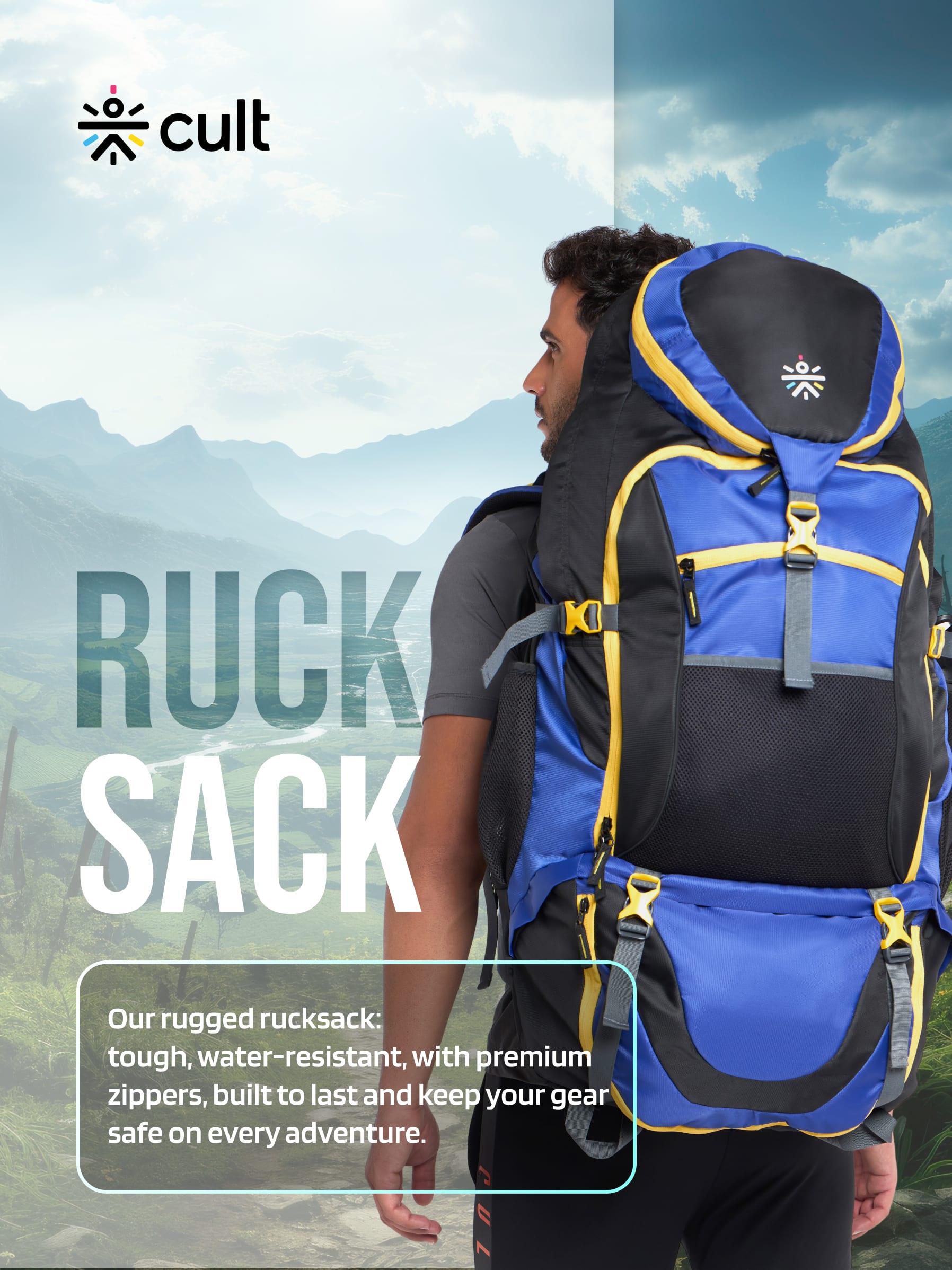 Travel Rucksack 95 L Blue