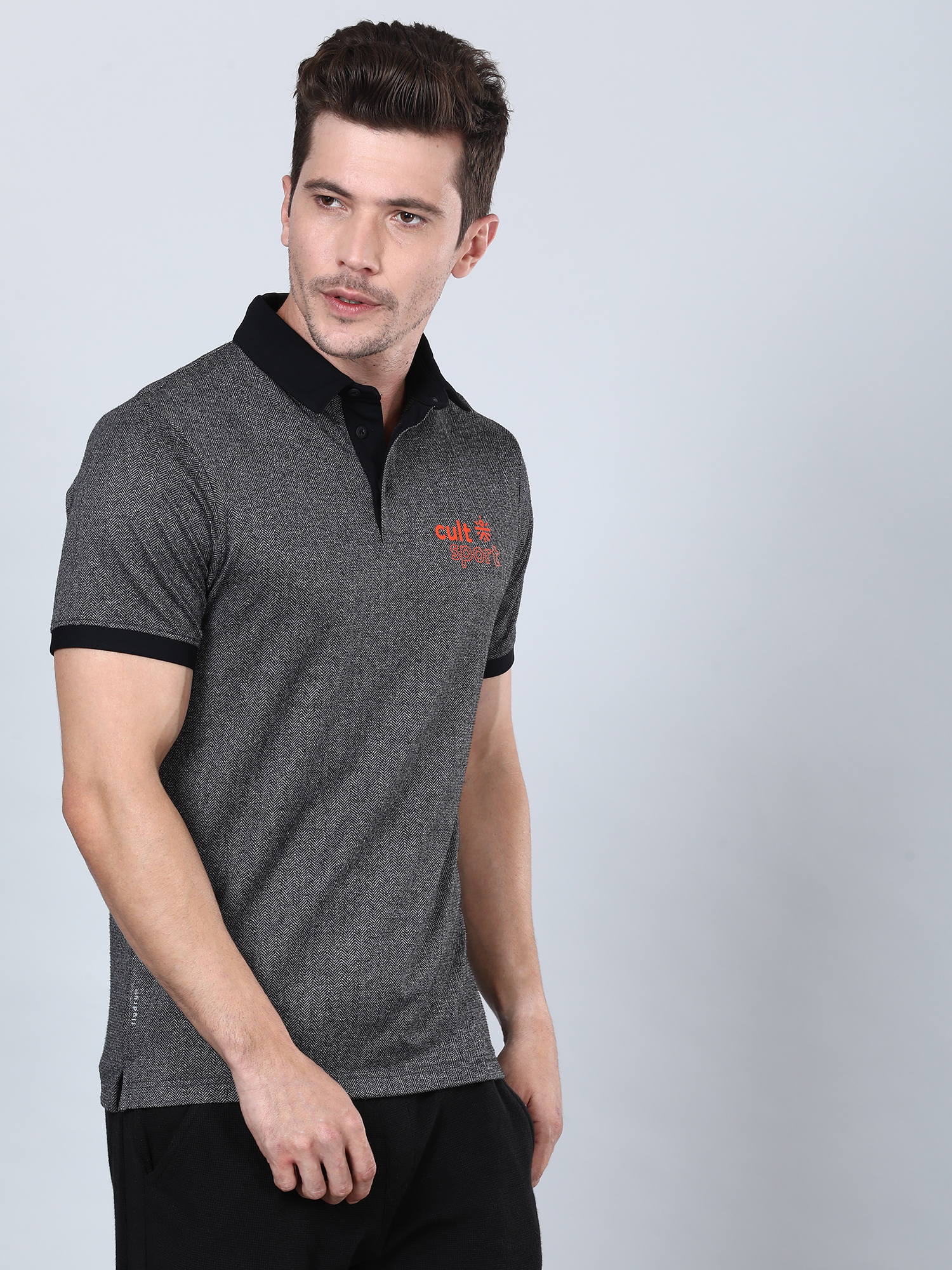 Signature Grey Gym Polo Tee