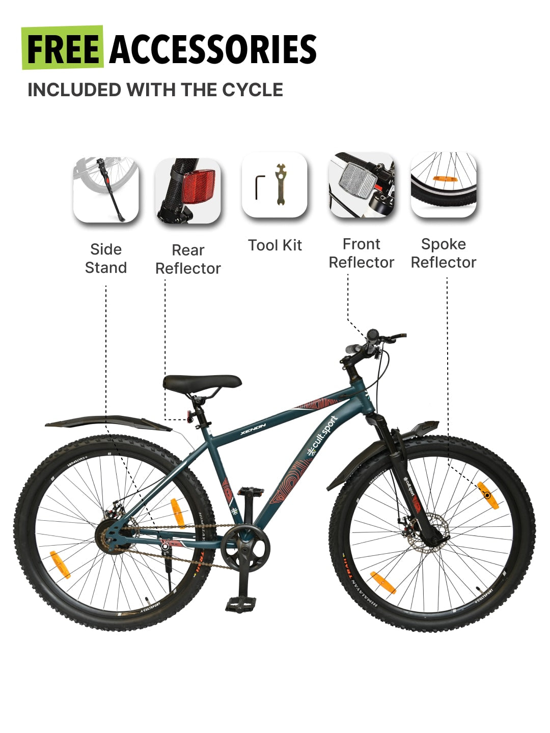 XENON29TBLUE Steel Single Speed 29 inch Mountain Cycle, Front Suspension and Double Wall Rim