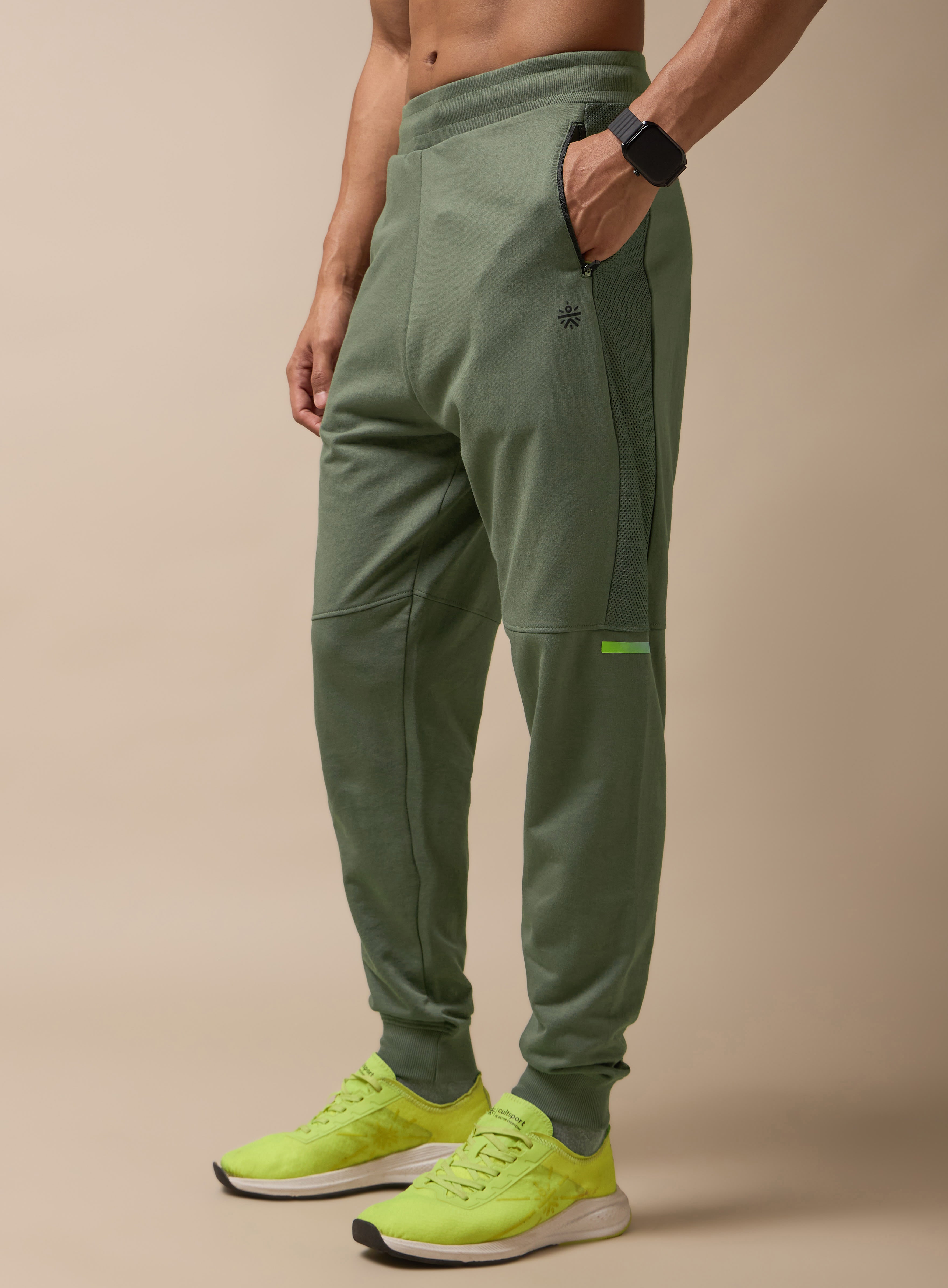 Men Olive Power Joggers