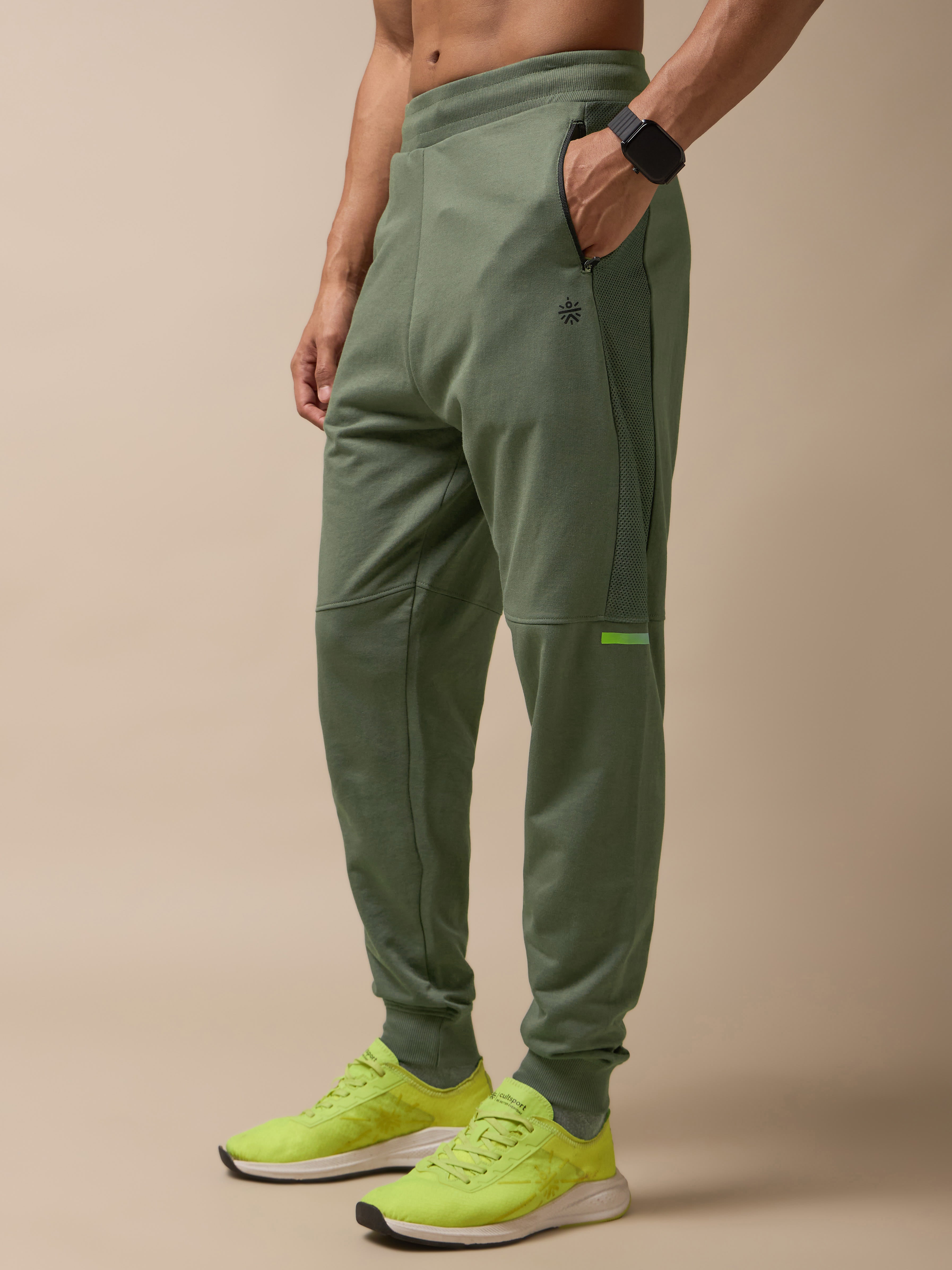 Men Olive Power Joggers