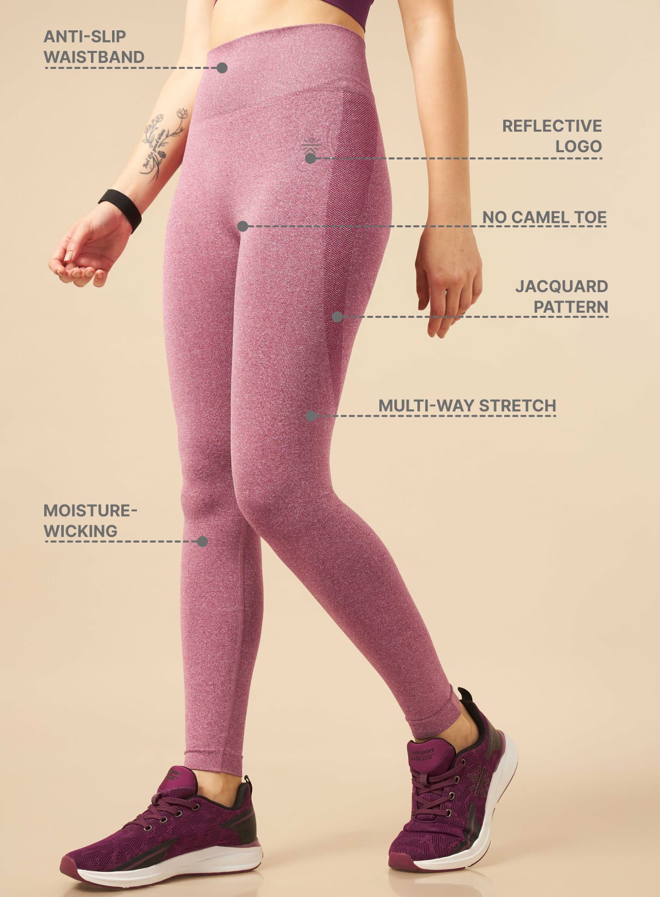 Red Seamless Sports Tights