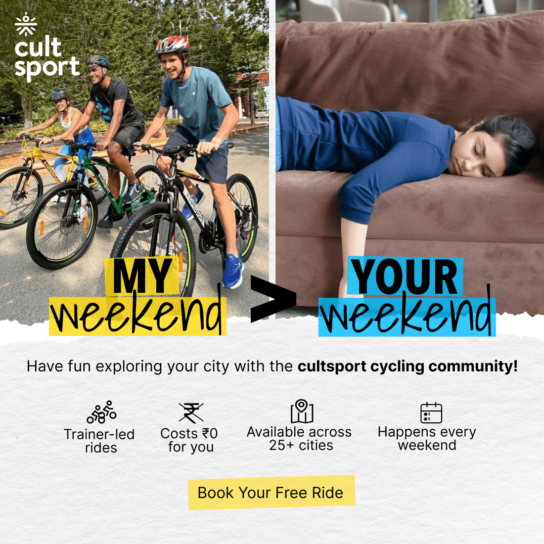 Urban Terrain Bigshot 26" Yellow Single Speed Mountain Bike with Free Cycling Event , Diet Plan & Ride Tracking App by Cultsport (18 Inch Frame, Ideal for Unisex)