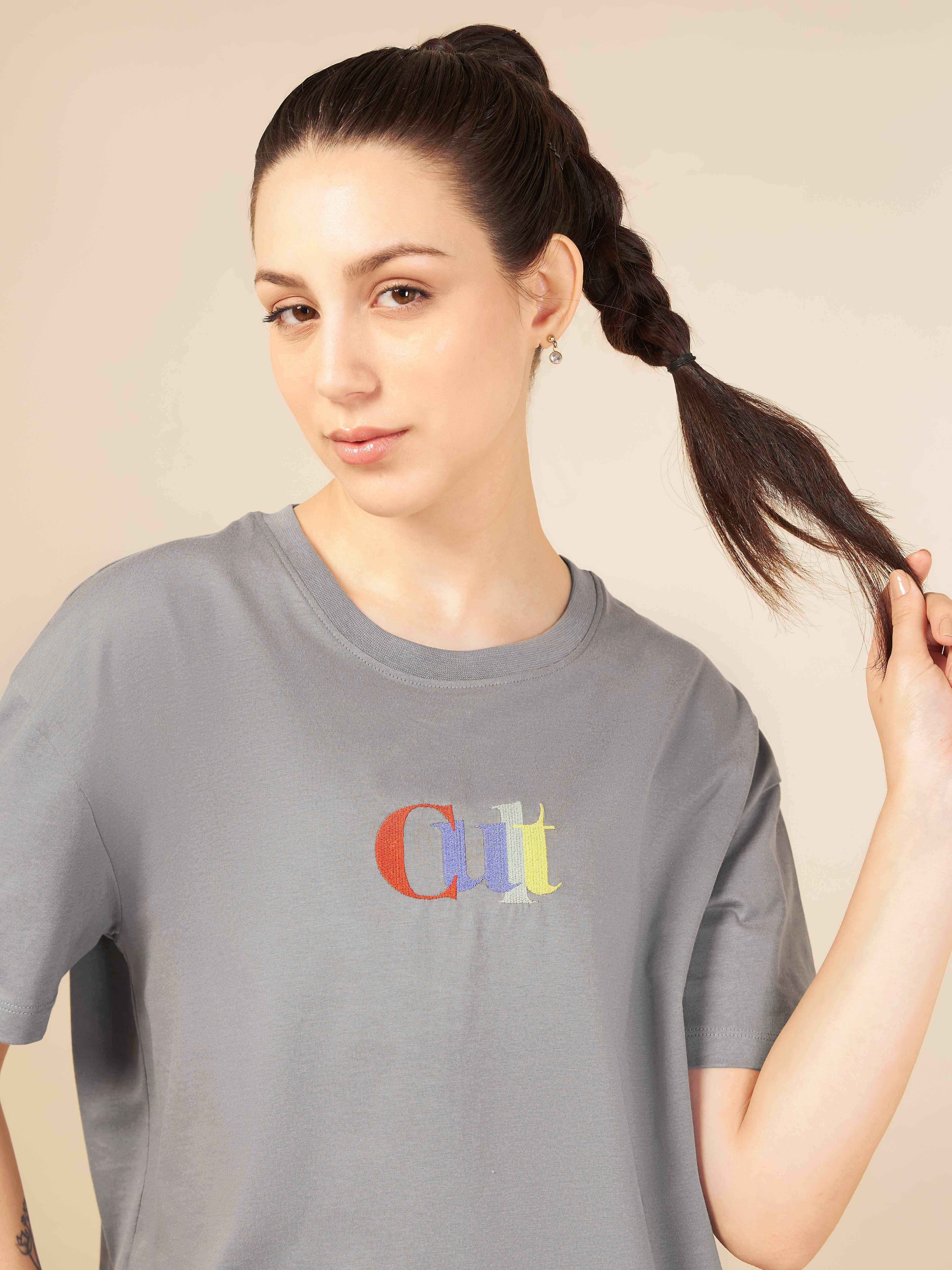 Women Grey Cult club T-shirt