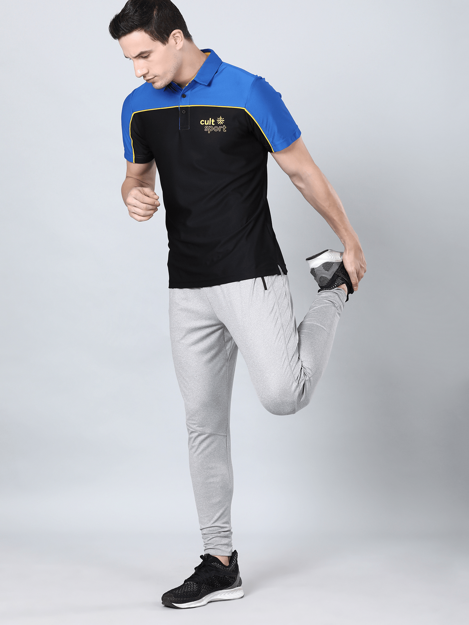 Signature Bi-tone Black Gym Polo