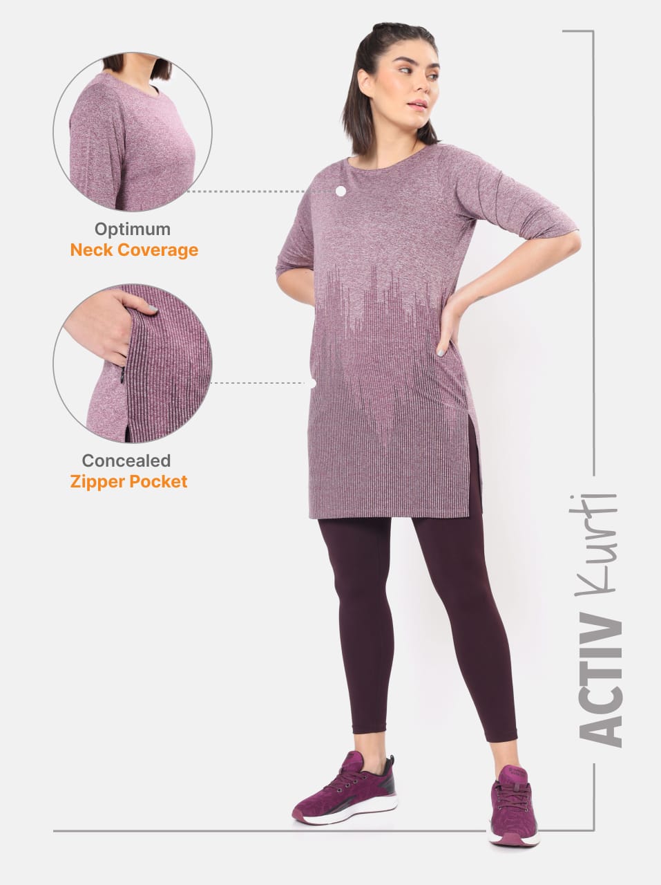 Printed Activ-Kurti with Side Pocket