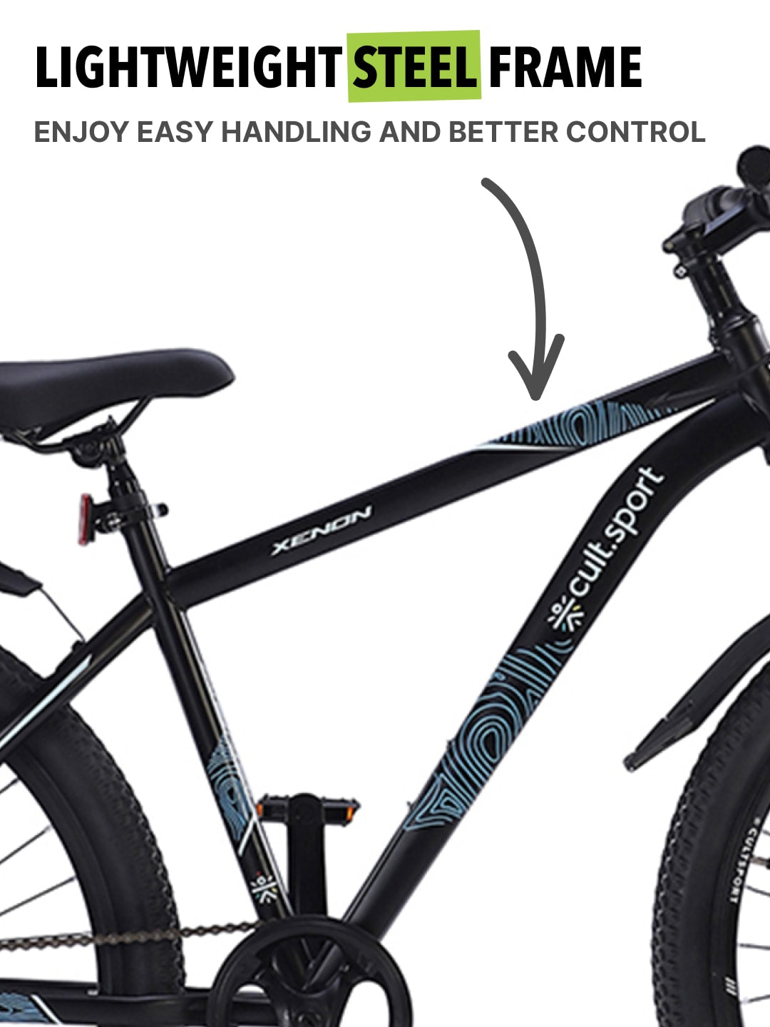 XENON29TBLACK Steel Single Speed 29 inch Mountain Cycle, Front Suspension and Double Wall Rim