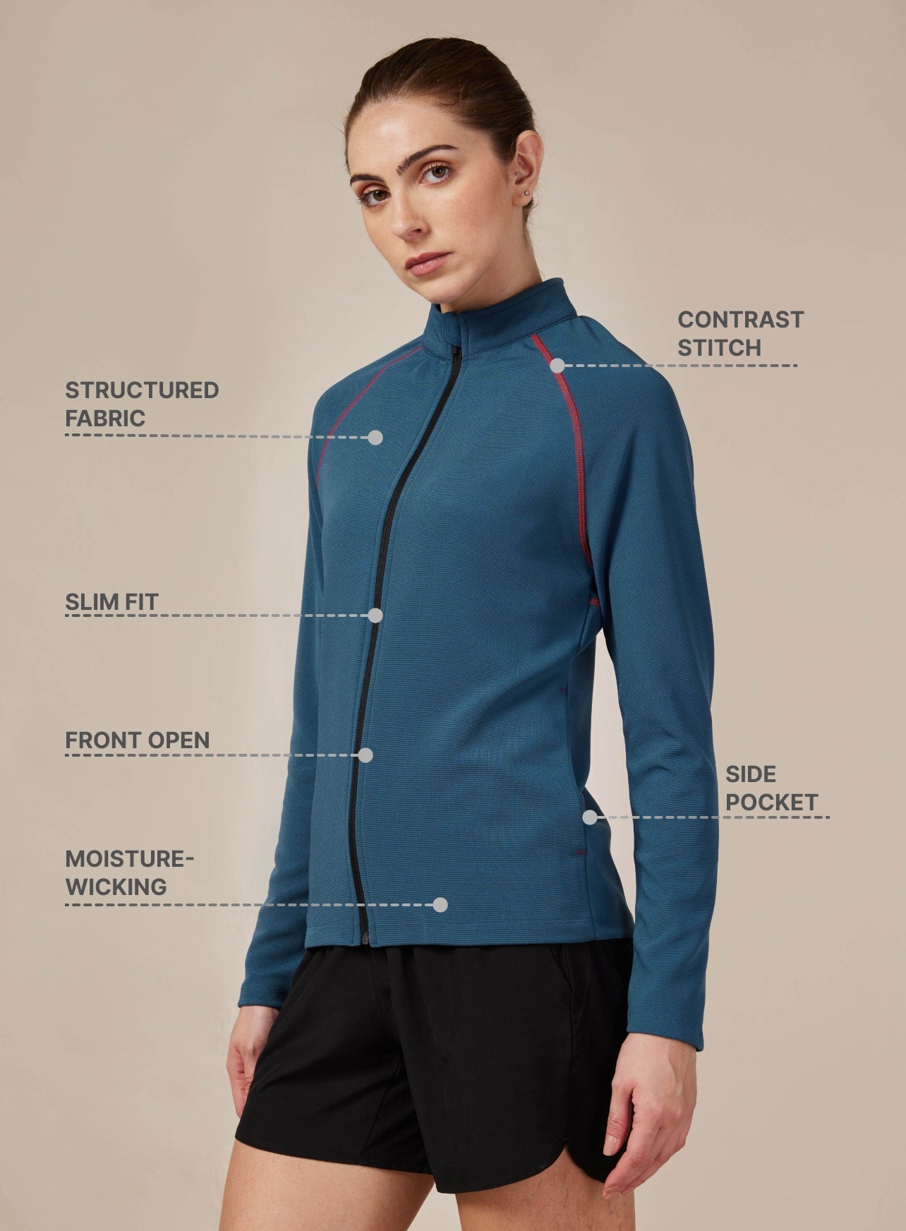 Women's Teal Warm-up Jacket