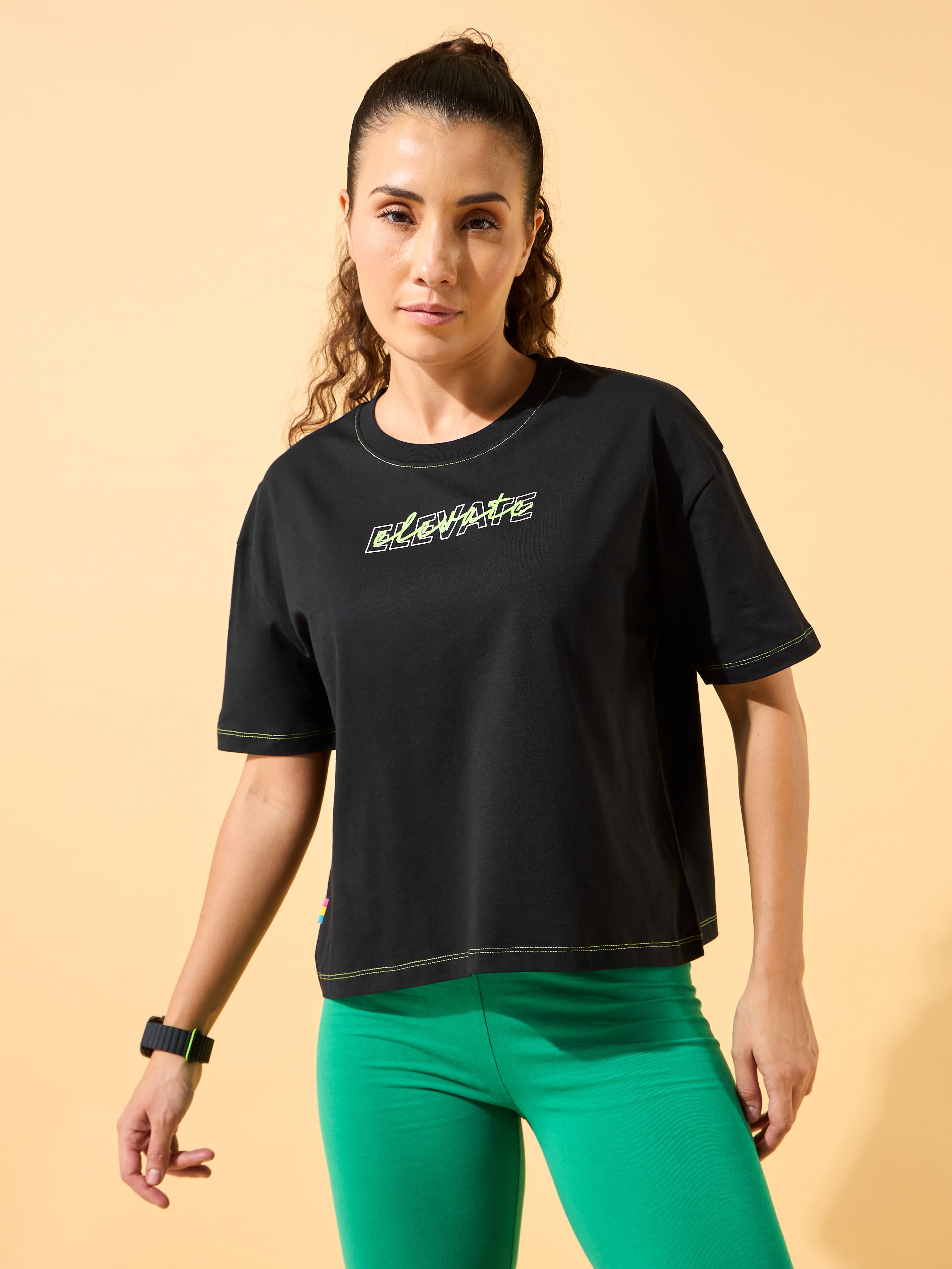 Elevate Print Cropped T-shirt