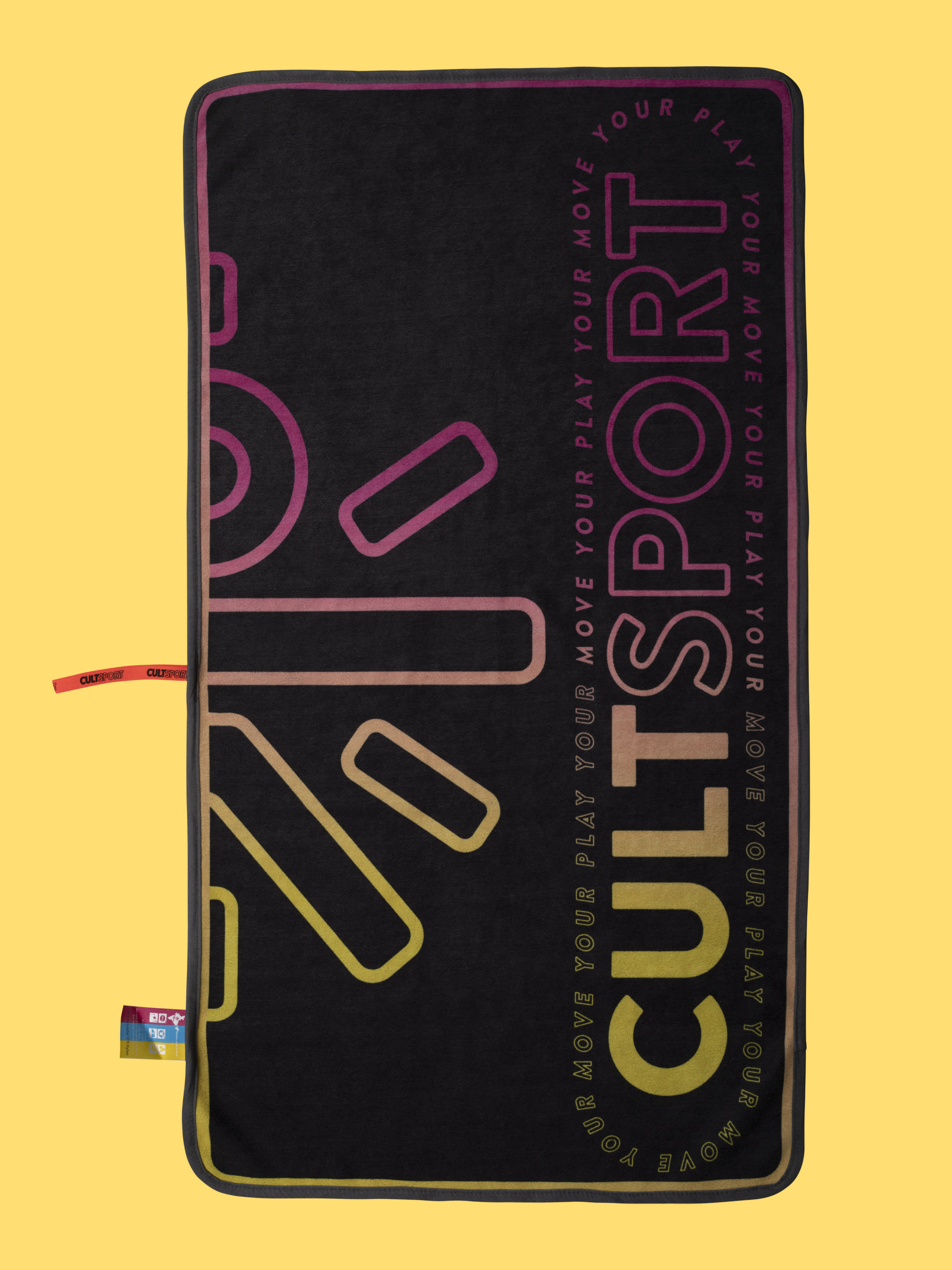 Yellow Pink Microfibre Gym Towel