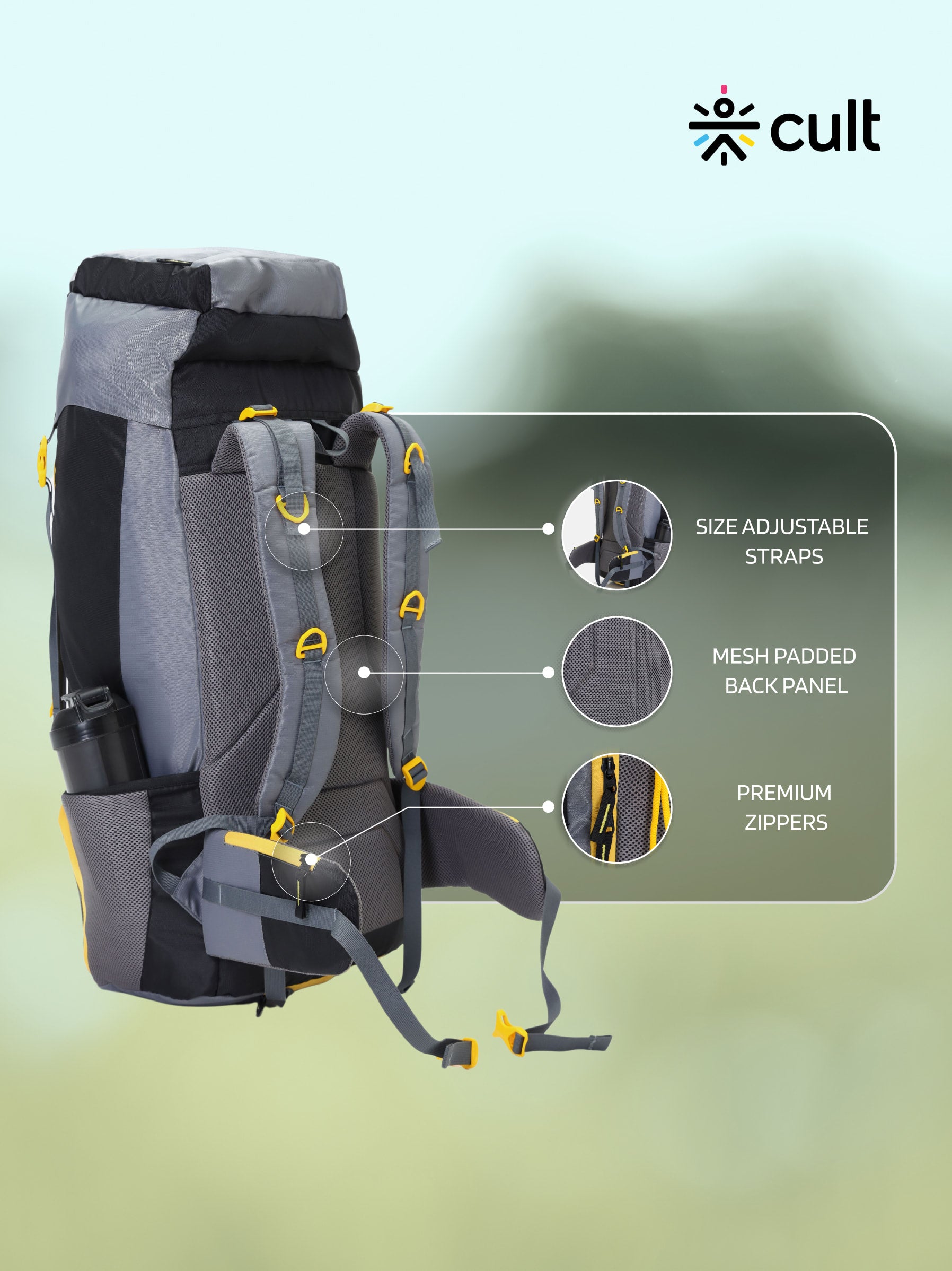 Travel Rucksack 75 L Black