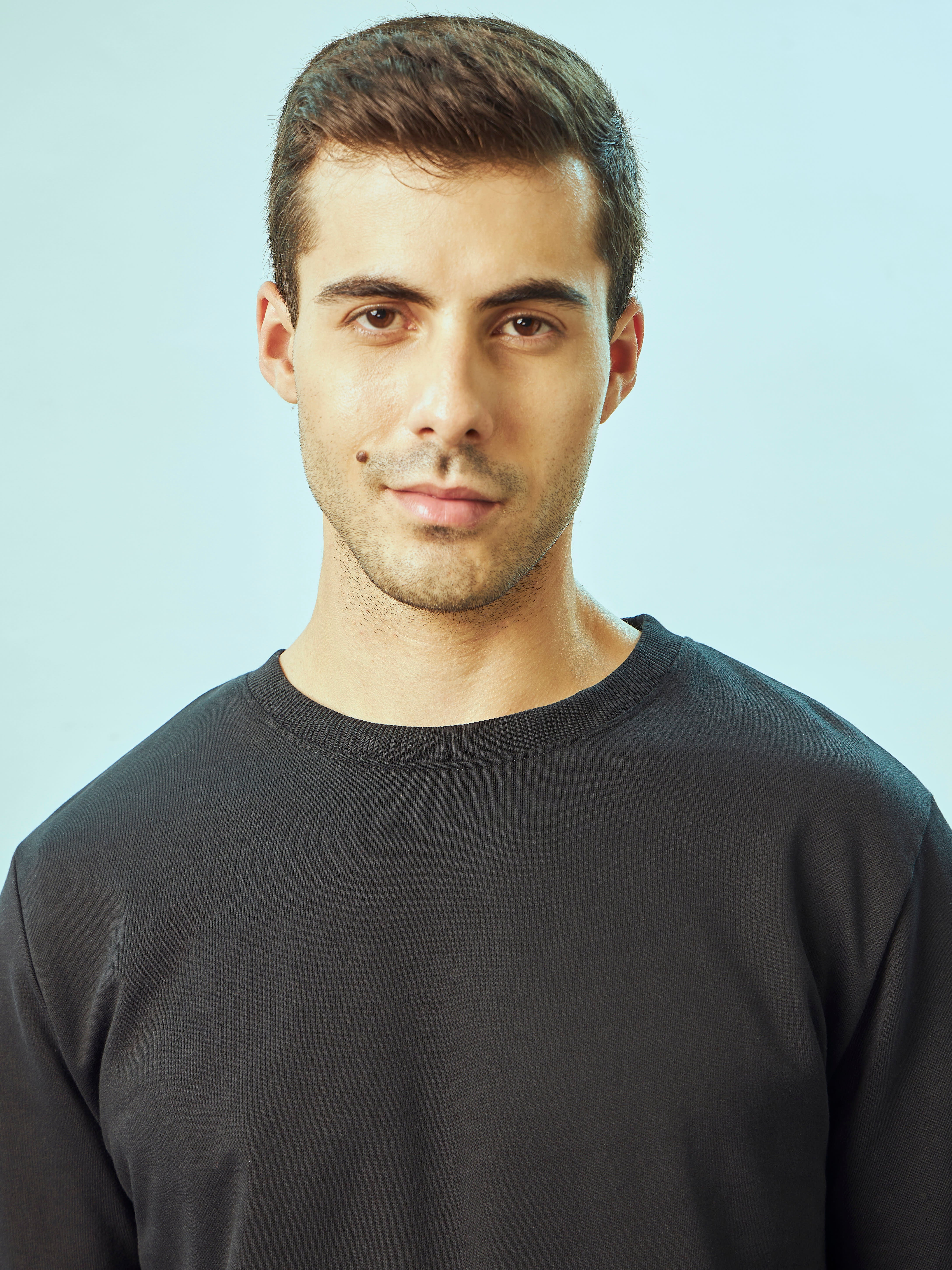 Crew Neck Sweatshirt with Kangaroo Pocket