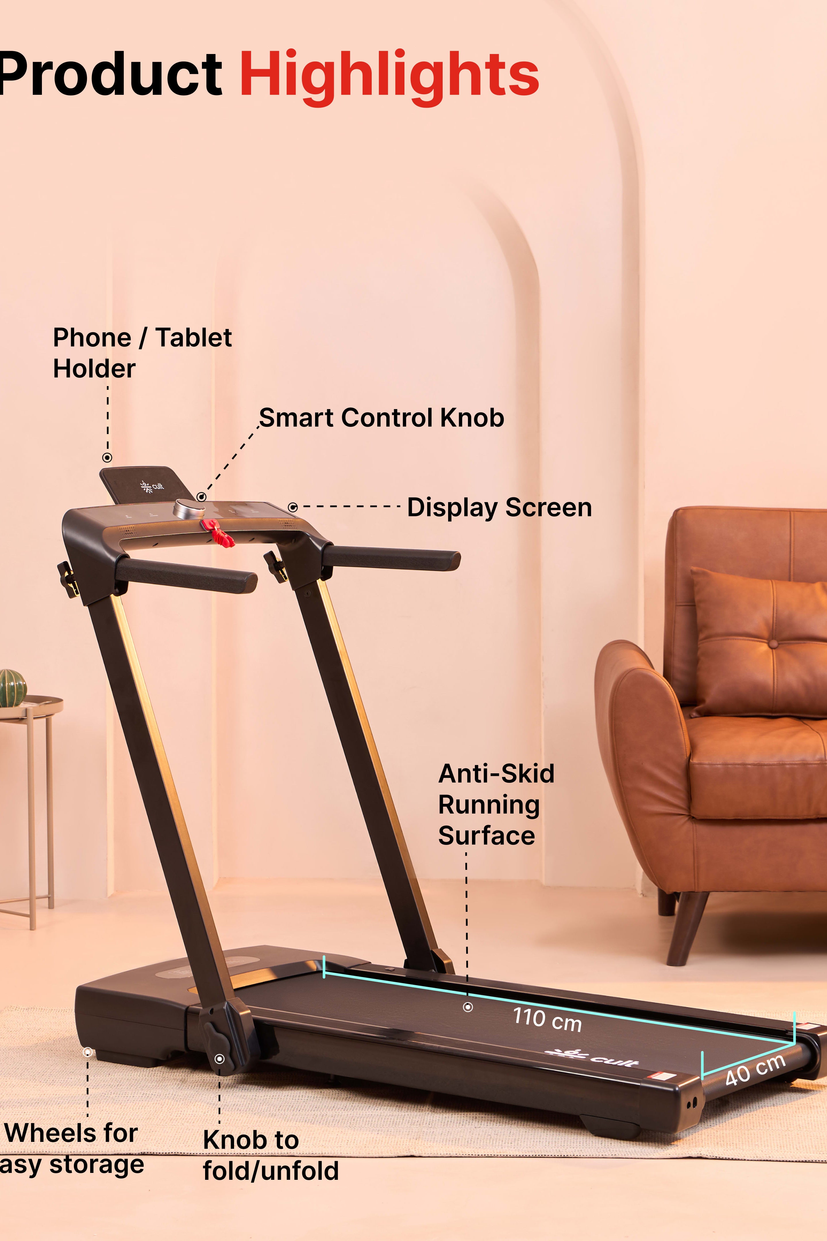 Walking pad Luxe 5HP Peak | Max Speed-14kmph | Max Weight-120kg With Remote Access | Walking Pad for Home Use (with 6 months extended warranty)