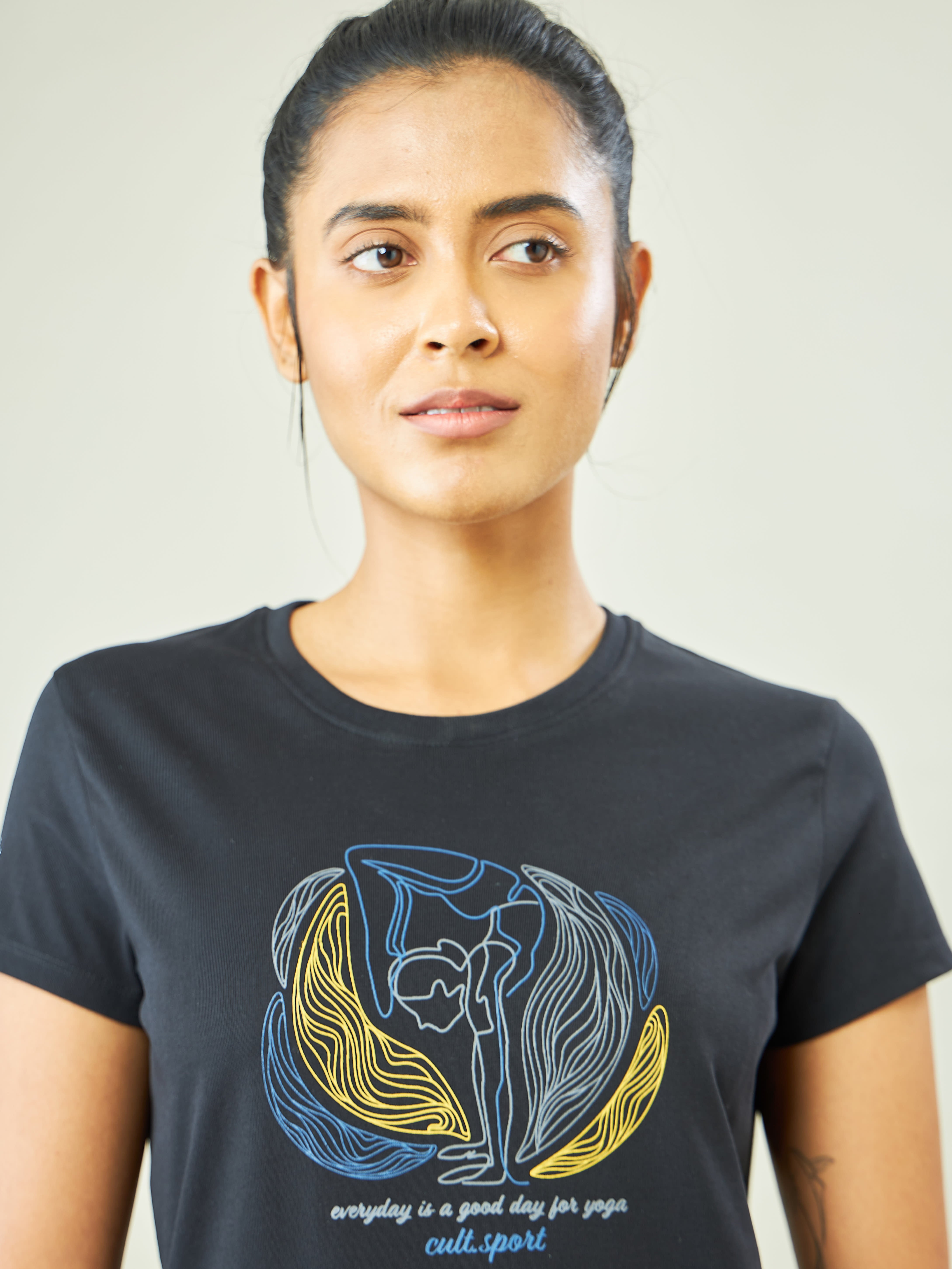 Graphic Print Yoga T-shirt