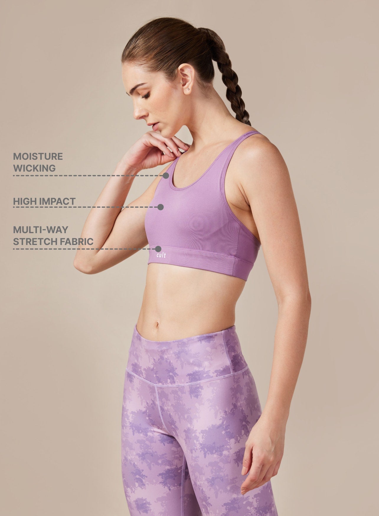 Women's Cult Purple Criss Cross Back Bra