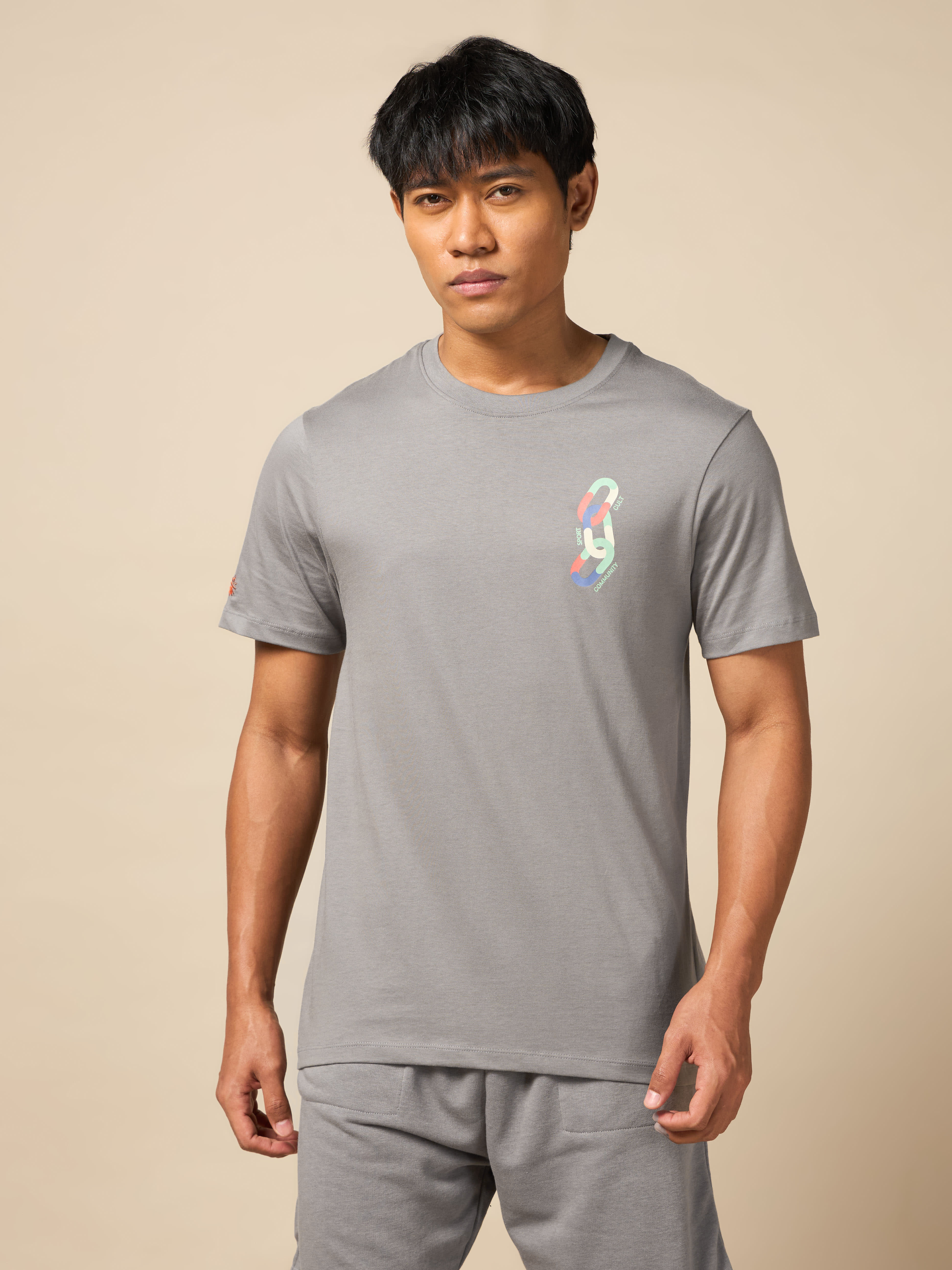 Men Grey Community Link T-shirt