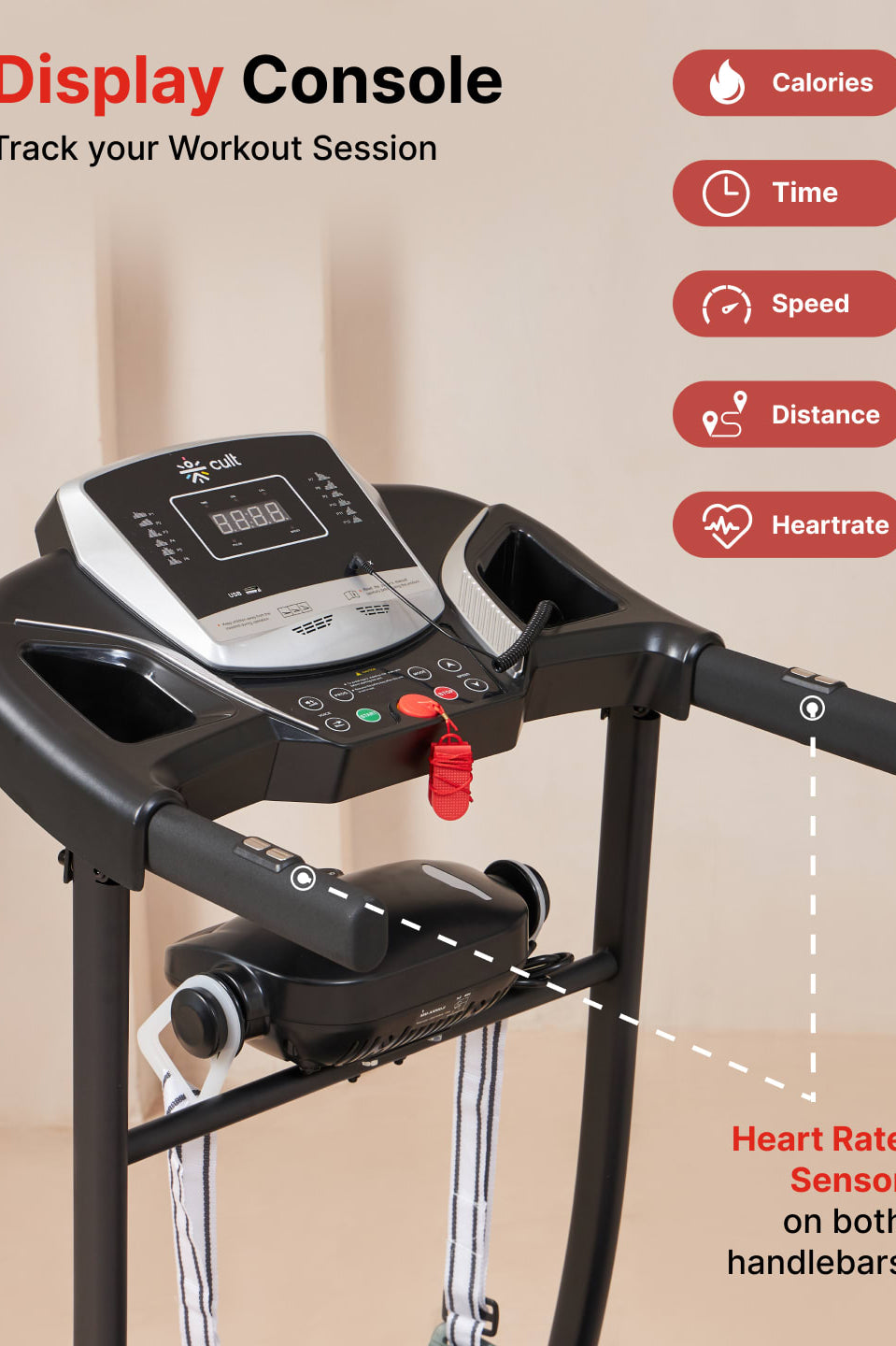 Cultrun M3.0 3HP Peak Treadmill | 3-level Manual-Incline | Max Weight-100kg | Max Speed-10 kmph (with 6 months extended warranty)