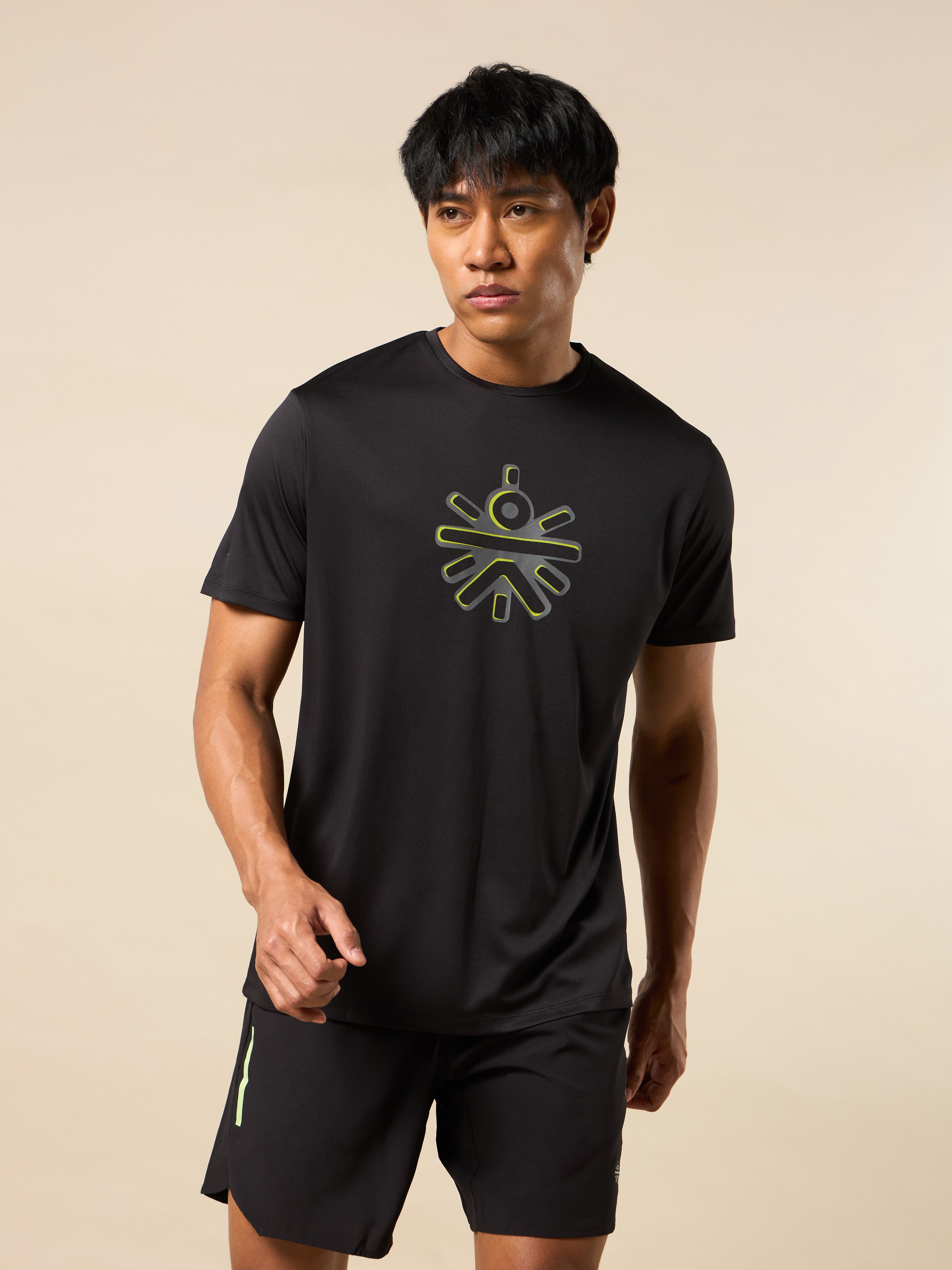 Men's Black Brand Carrier Print T-shirt