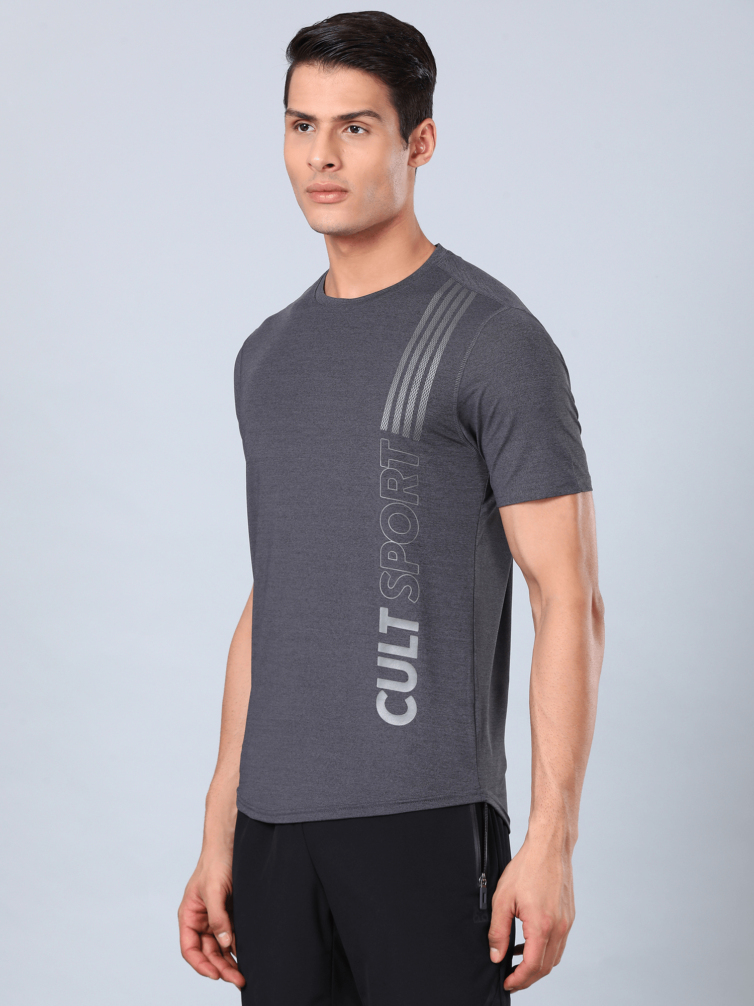Signature Striped Slim Fit T-shirt - Charcoal