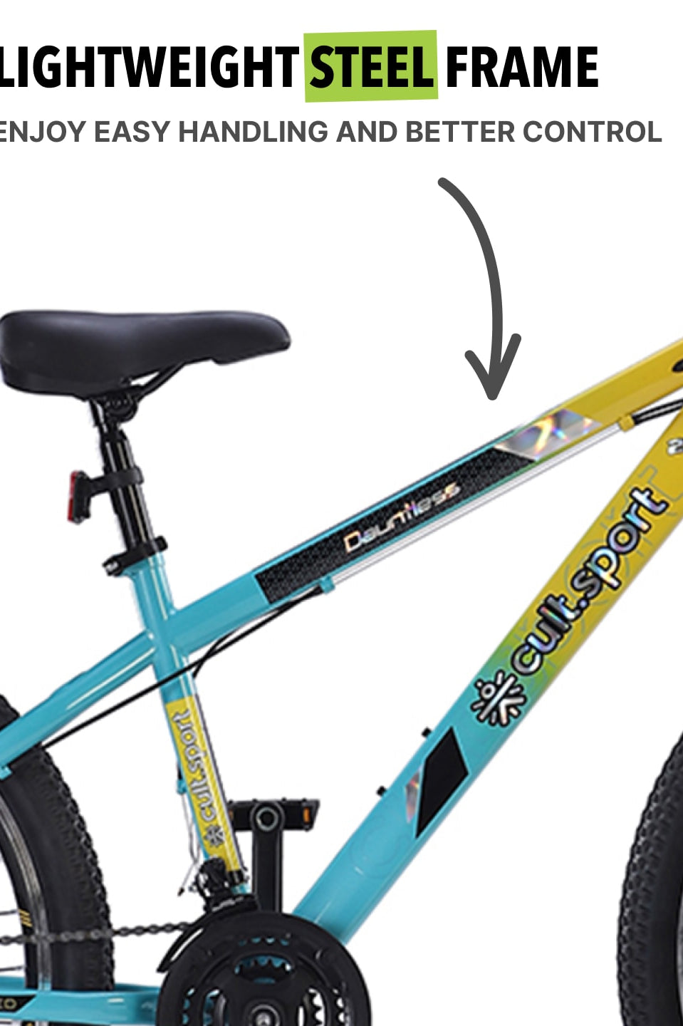 DAUNTLESS21S27.5TYELLOWBLUE Steel 21 Speed Shimano Gear 27.5 inch Mountain Cycle, Dual Disc Brake, Front Suspension and Double Wall Rim