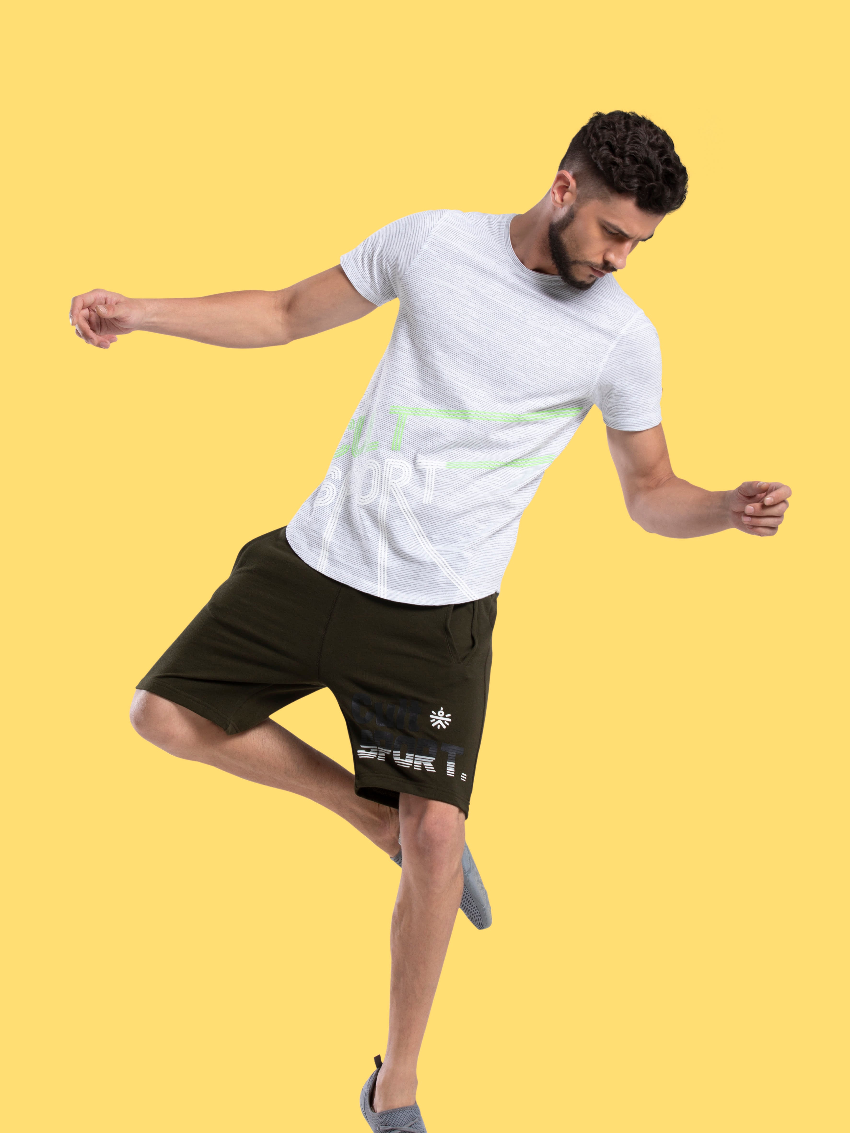 Mens Sport Moto Olive Green Street Shorts