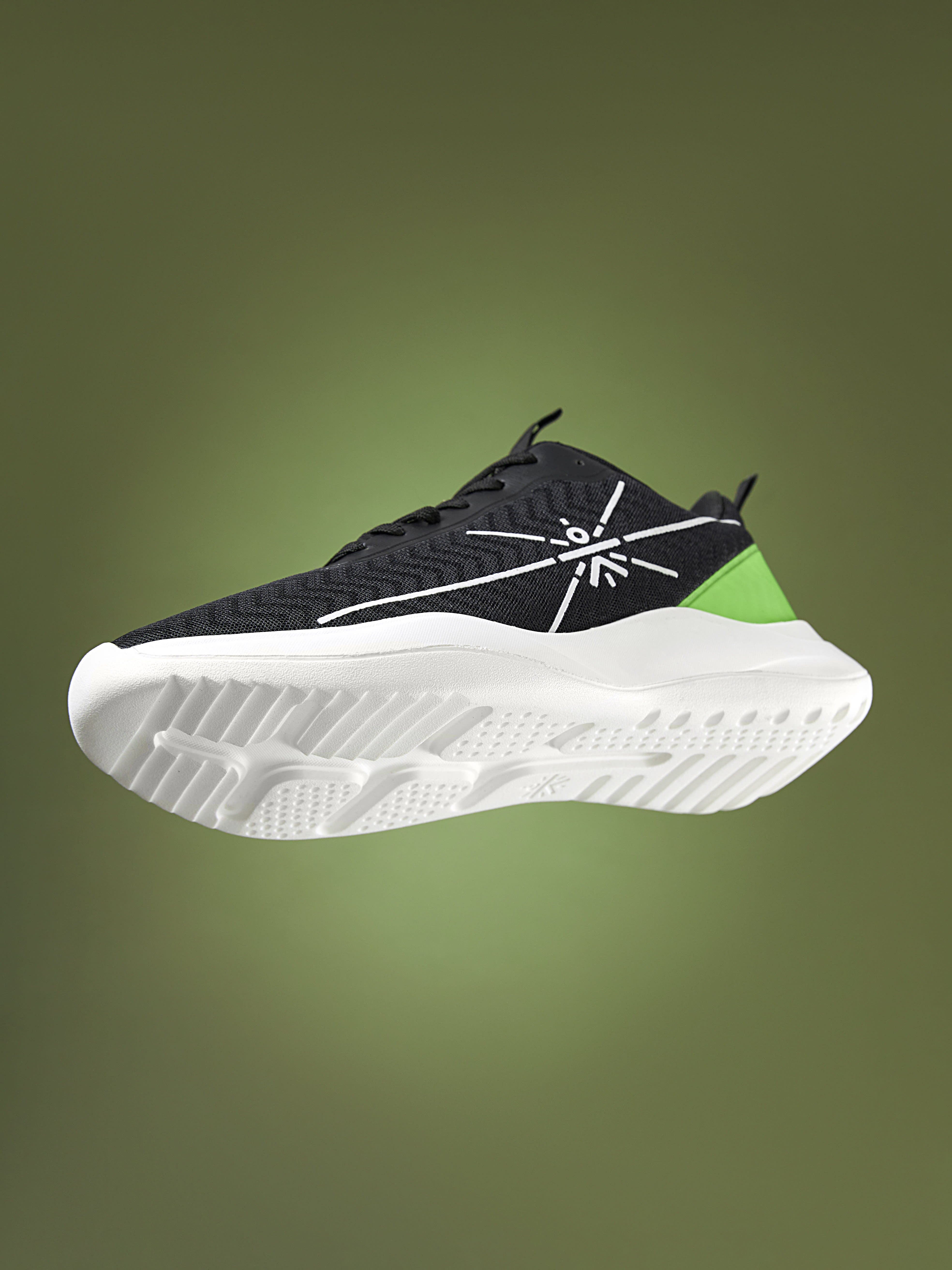 cult Racer Men Running Shoes - Black/Lime Green