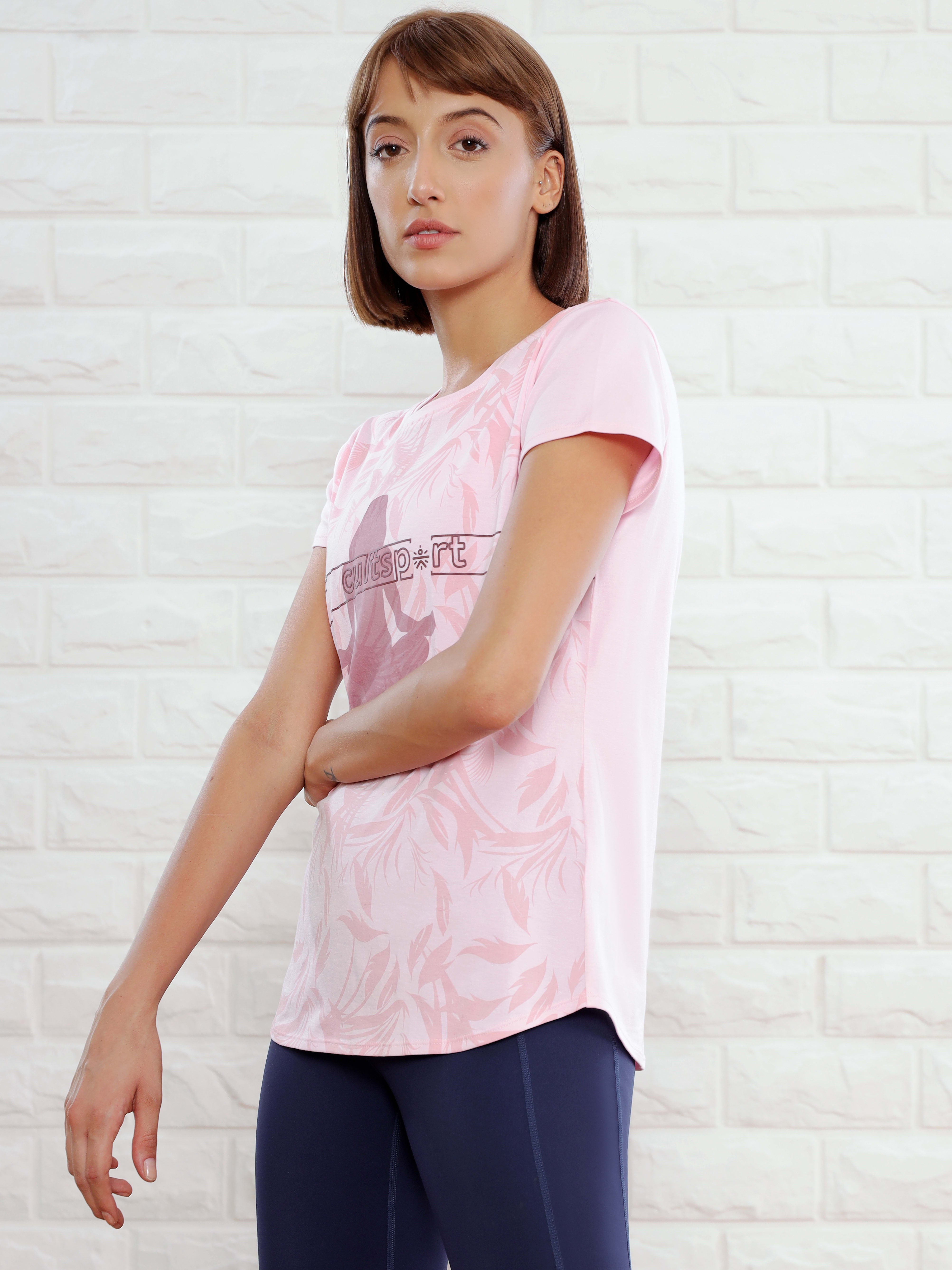 Graphic Print Yoga T-shirt
