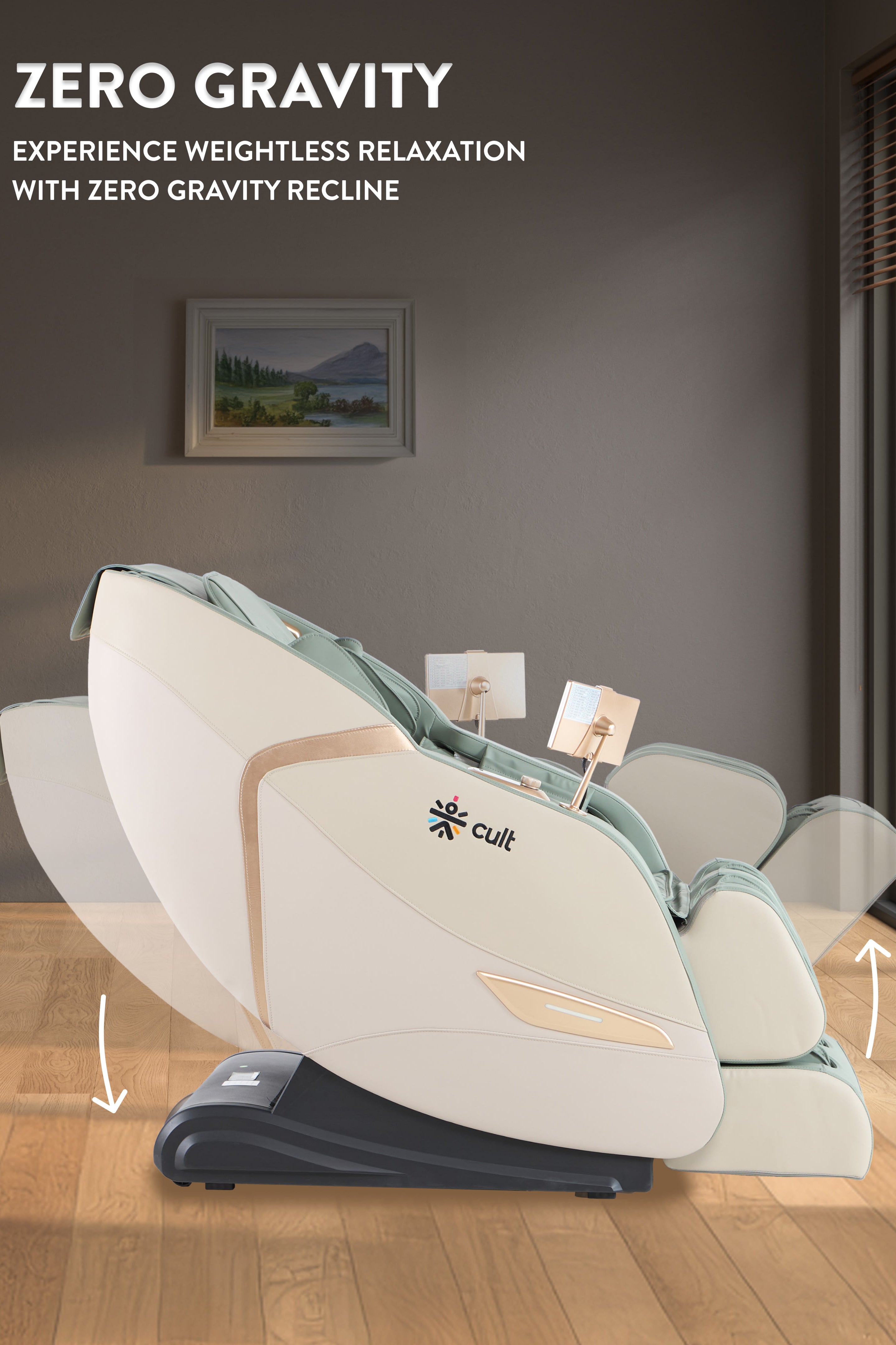 Cult Zen Massage Chair with Zero Gravity, SL Track 2D Massage Technique and Bluetooth AI voice Function For Full Body Massage At Home