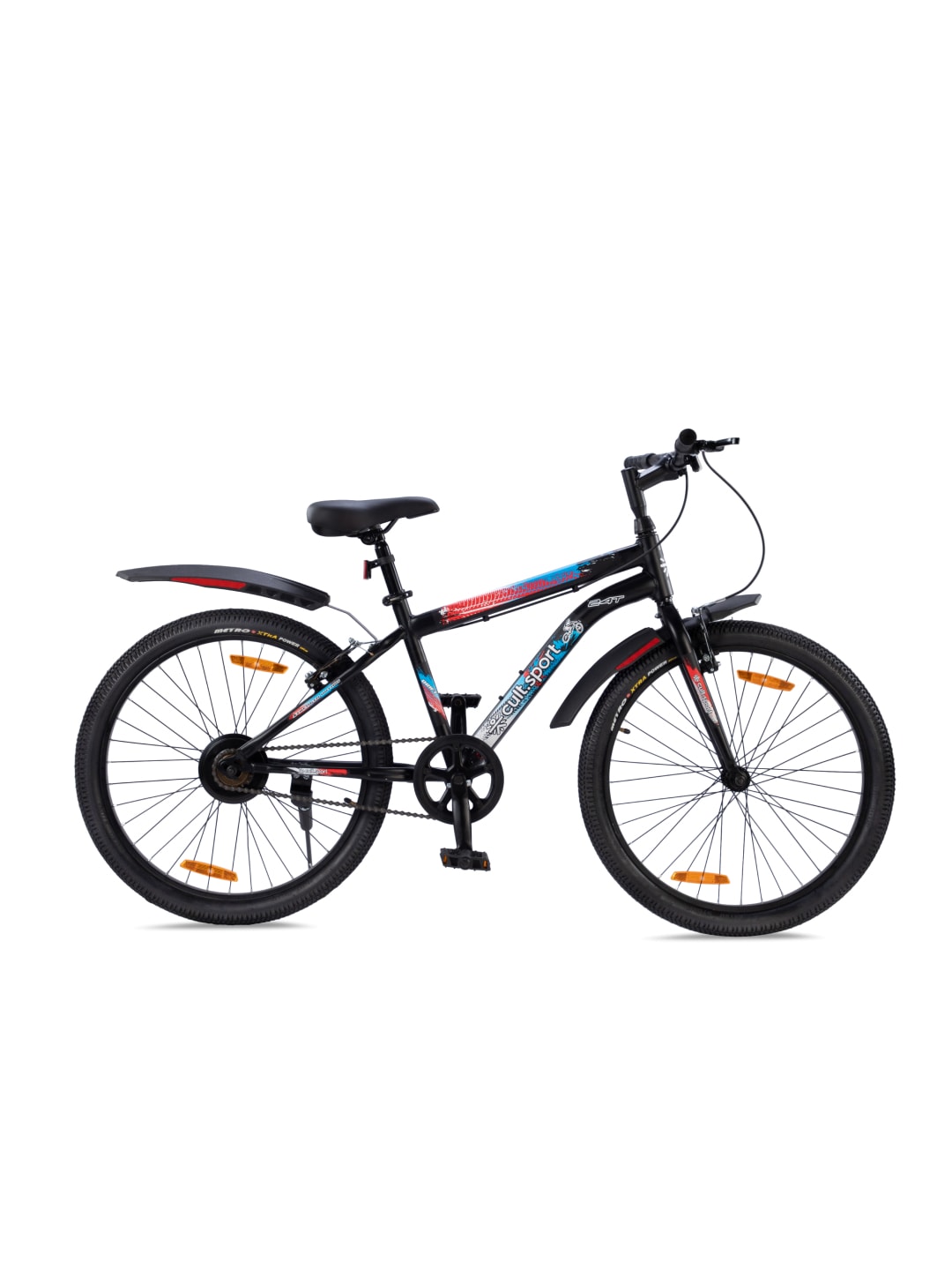 ROKKPRO24TBLACK Steel Single Speed 24 inch Mountain Cycle with Single Wall Rim and Rigid Fork