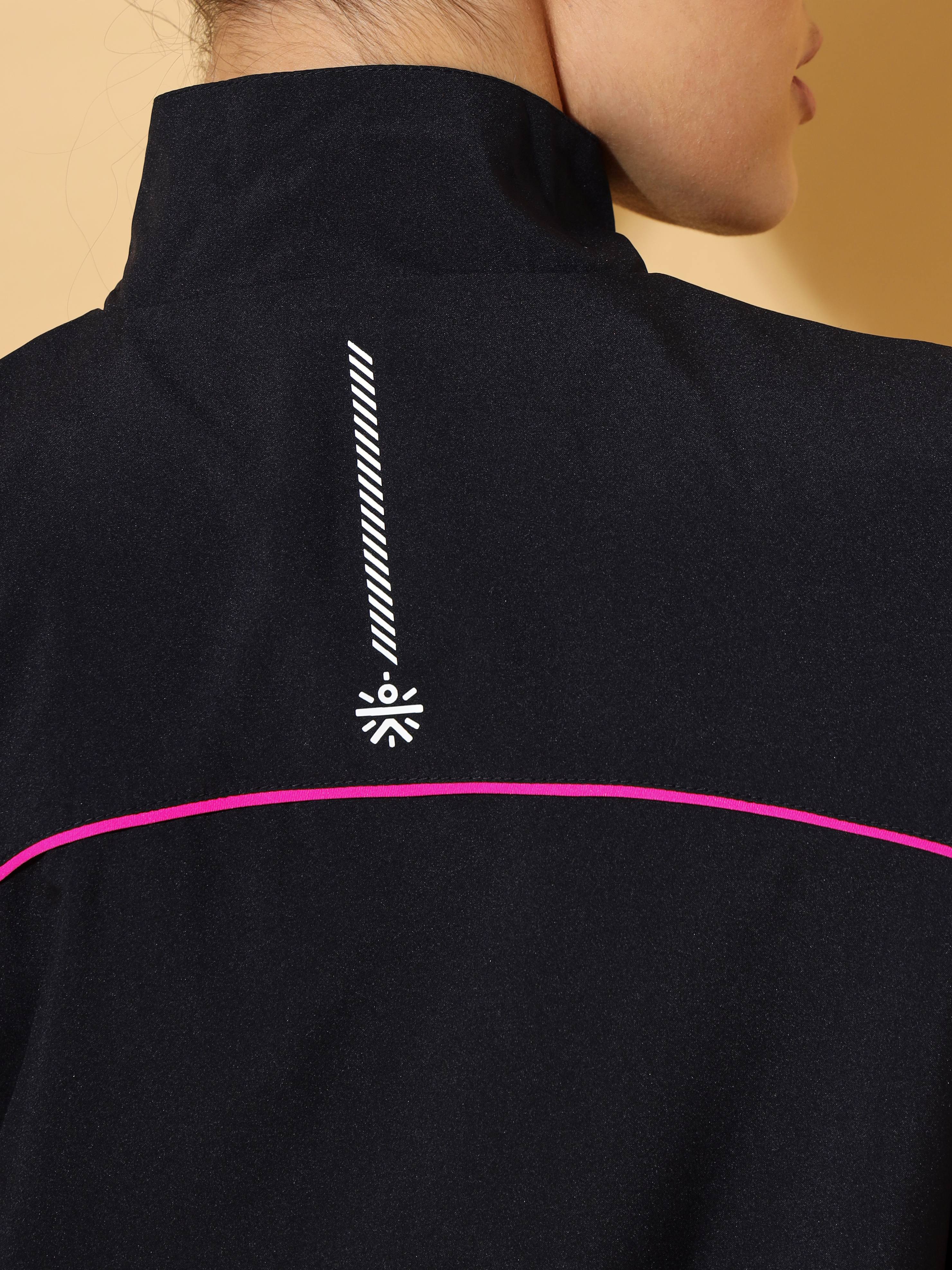 Active Zip Through Jacket with Contrast Piping