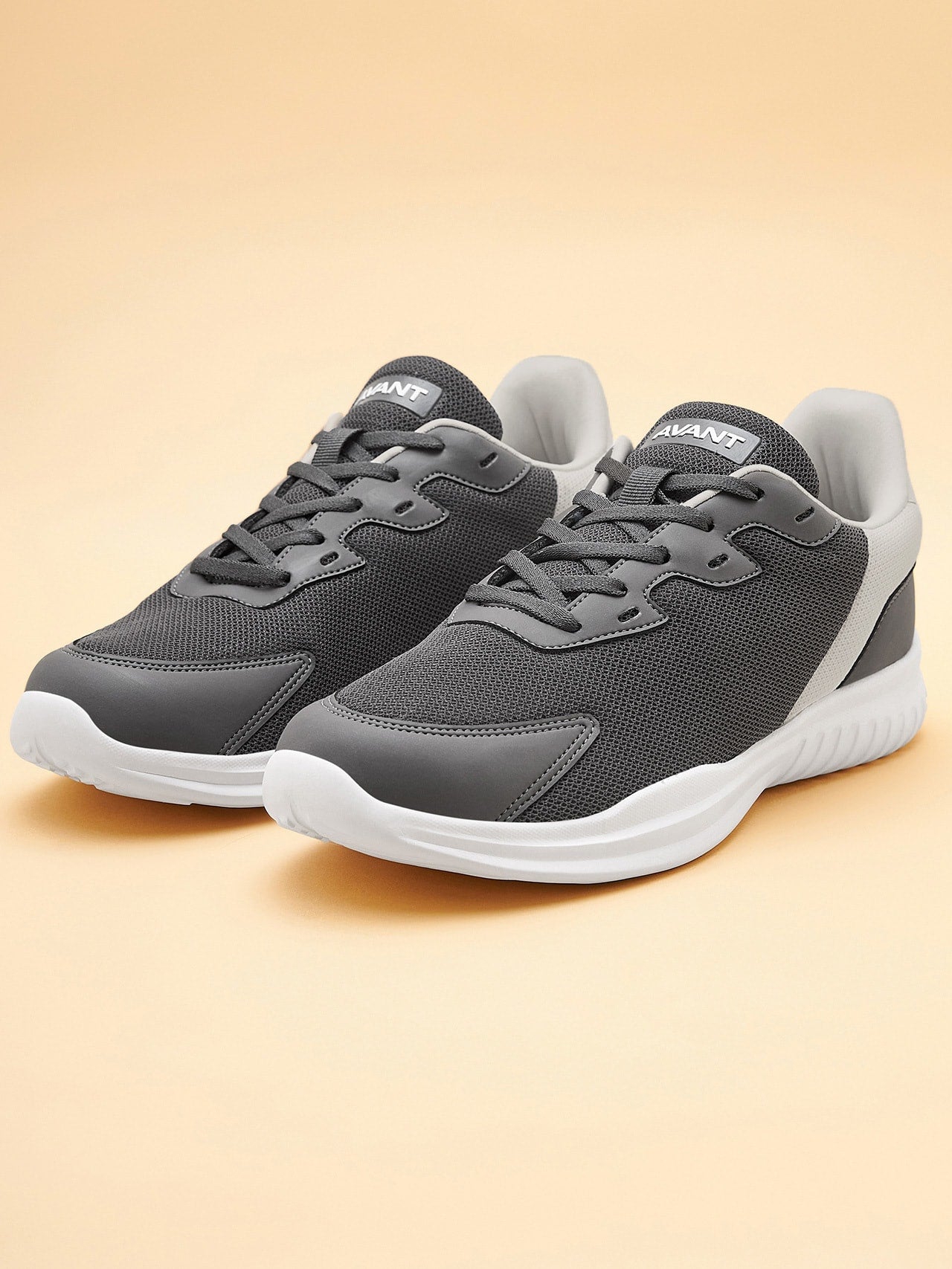 Avant Men's Luxe Walking Shoes-D.Grey/White