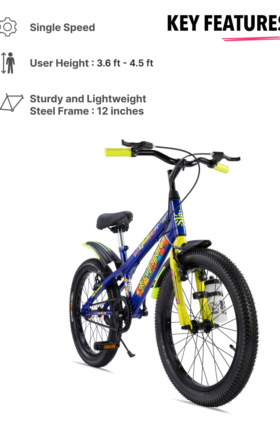 Skater 20T Steel Frame Kids Bike Blue