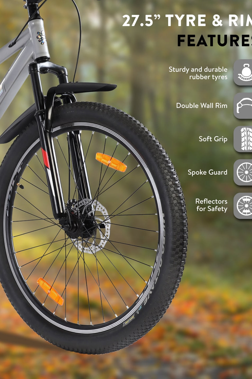 DAUNTLESS27.5TSILVERBLACK Steel Single Speed 27.5 inch Mountain Cycle, Dual Disc Brake, Front Suspension, Double Wall Rim