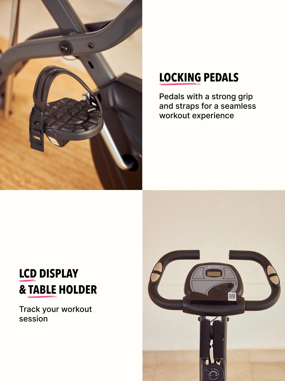 Smartbike Beirut Magnetic Resistance Maximum 110 Kg Indoor Cycle Exercise Bike Black, Grey (6 Months extended Warranty only on Cultsport.com)