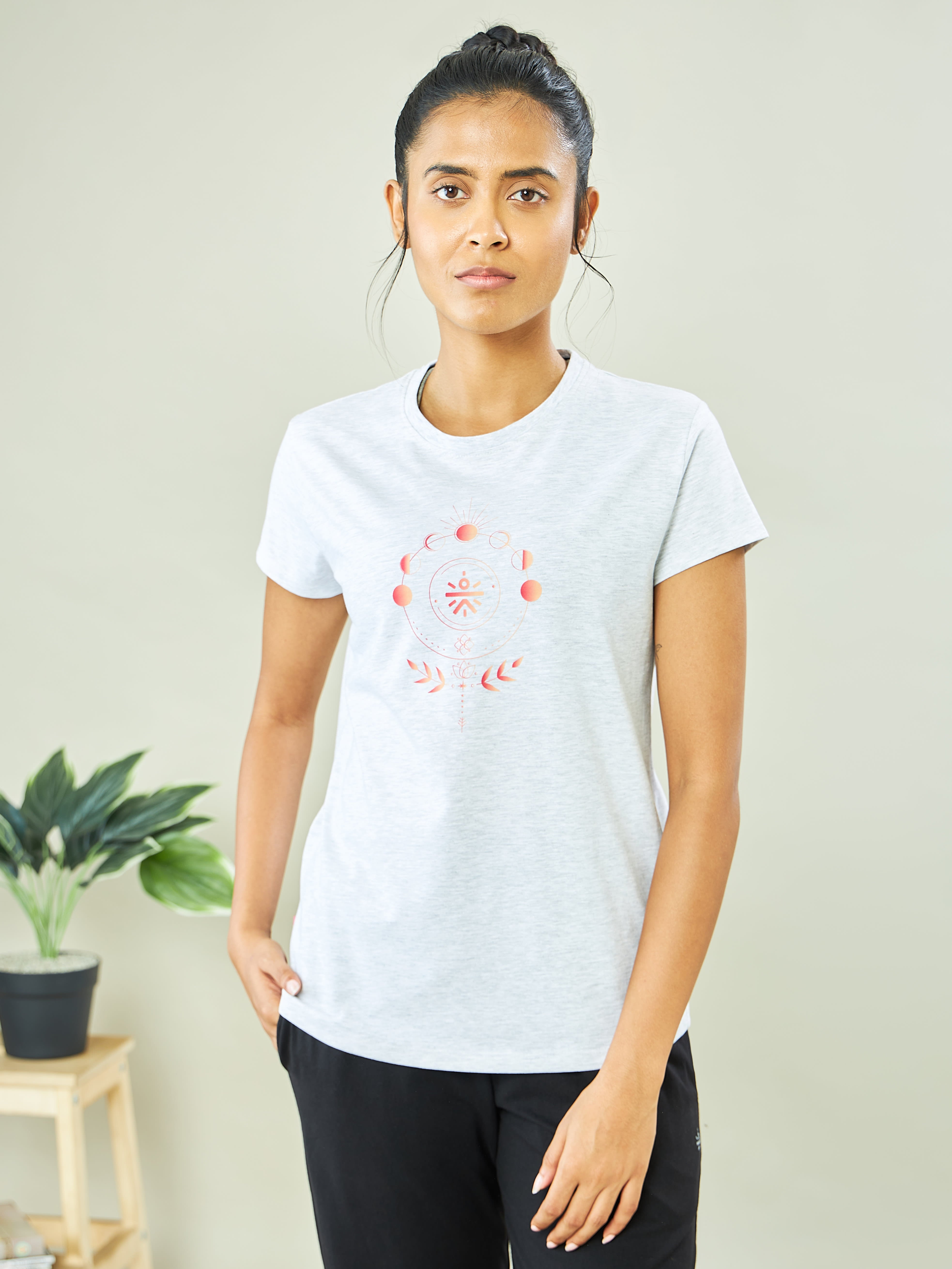 Graphic Print Yoga T-shirt