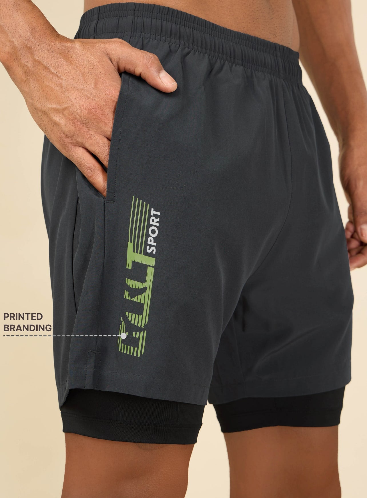 Solid Performance Shorts with Inner Tights