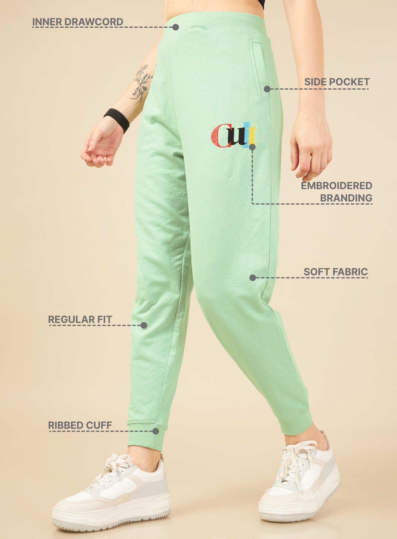 Women Green Cult Club Joggers