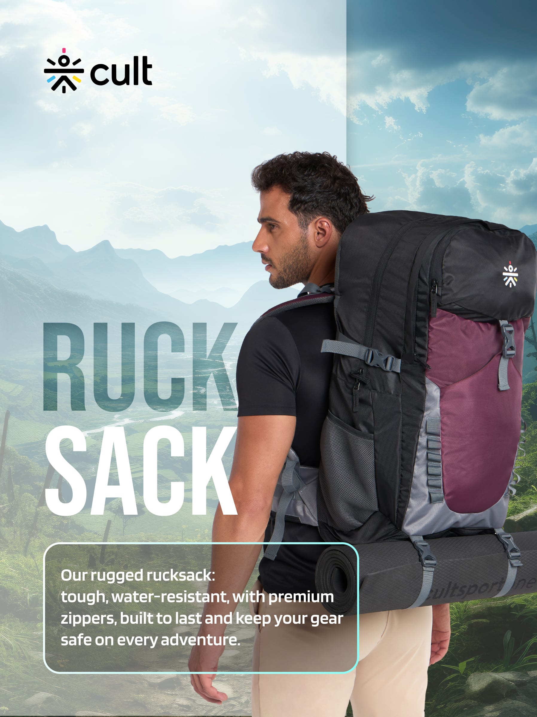 Travel Rucksack 60 L Maroon