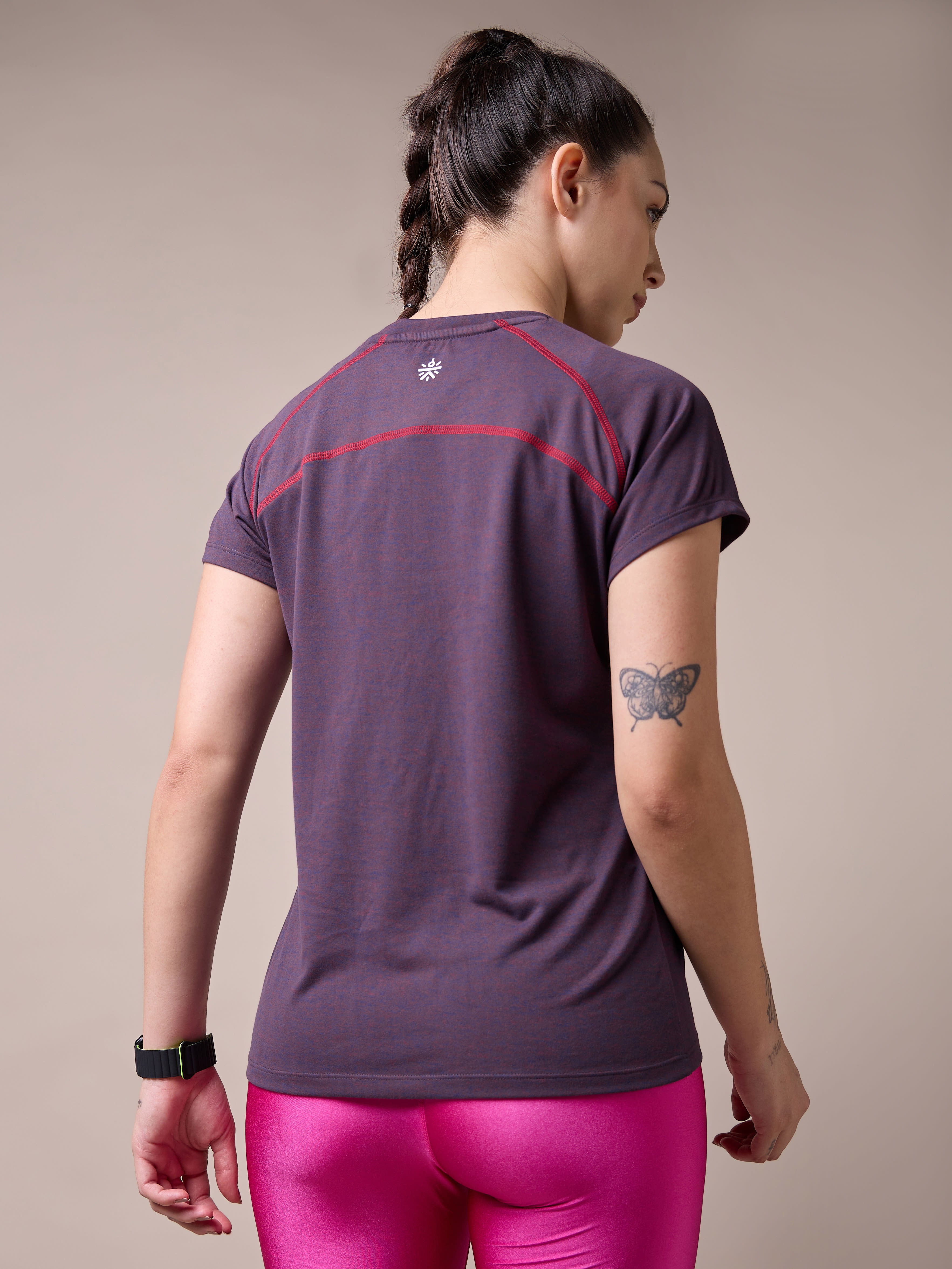 Women's Muscle Flex Purple Comfortech T-shirt