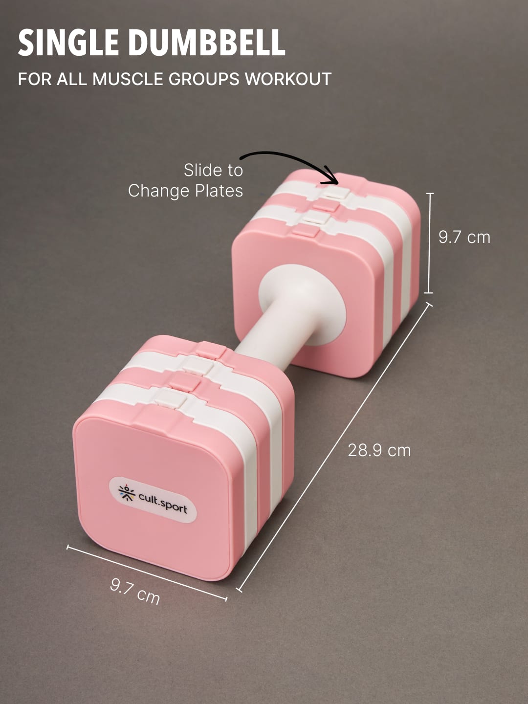 Cultsport Derby, Pack of 2 Adjustable Dumbbell for Strength Workout at Home (Pink), 6 Months Warranty