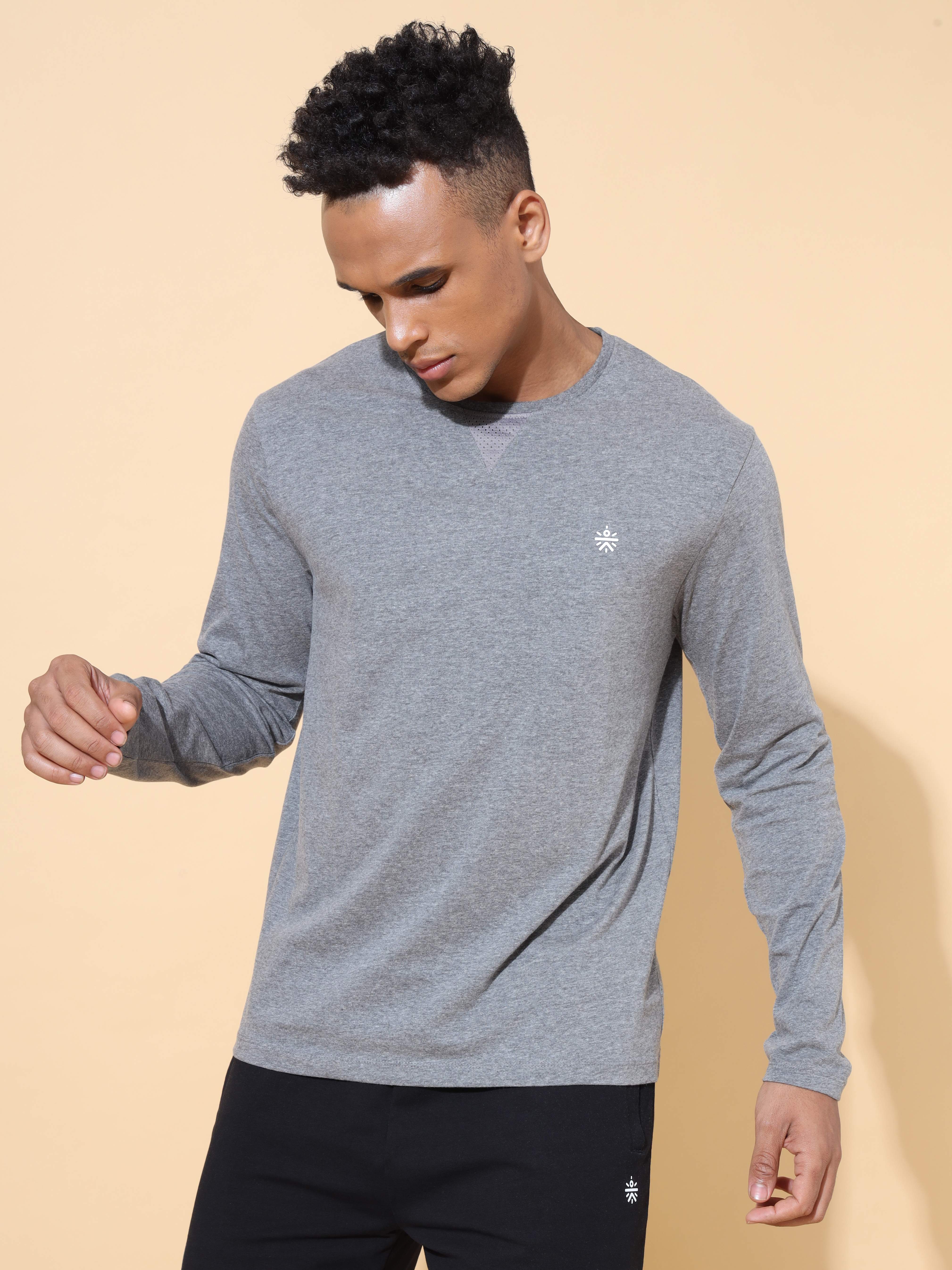 Melange Comfort T-shirt with Mesh Insert