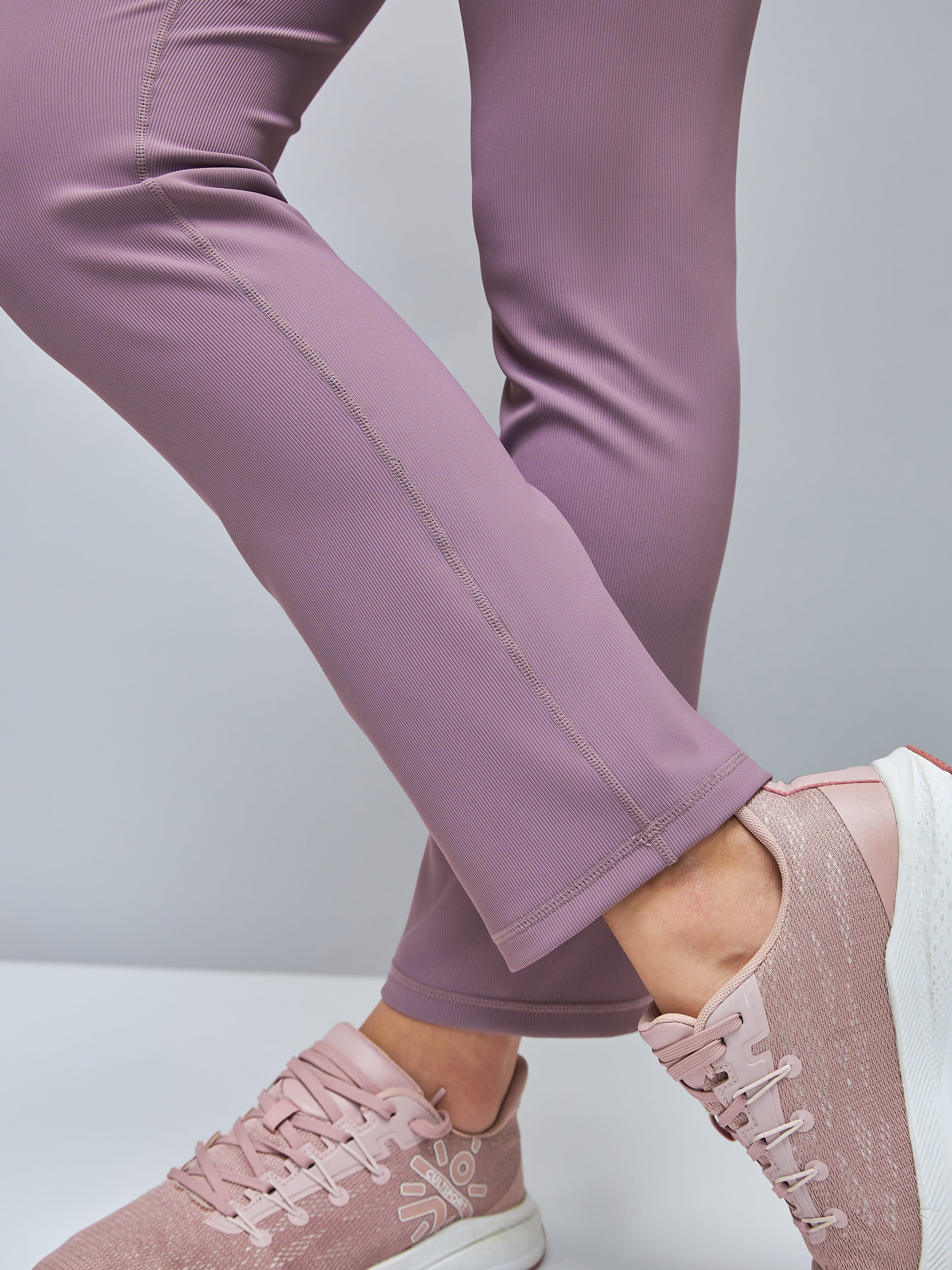 High-Waist Pink Straight Pants with Pocket for Women
