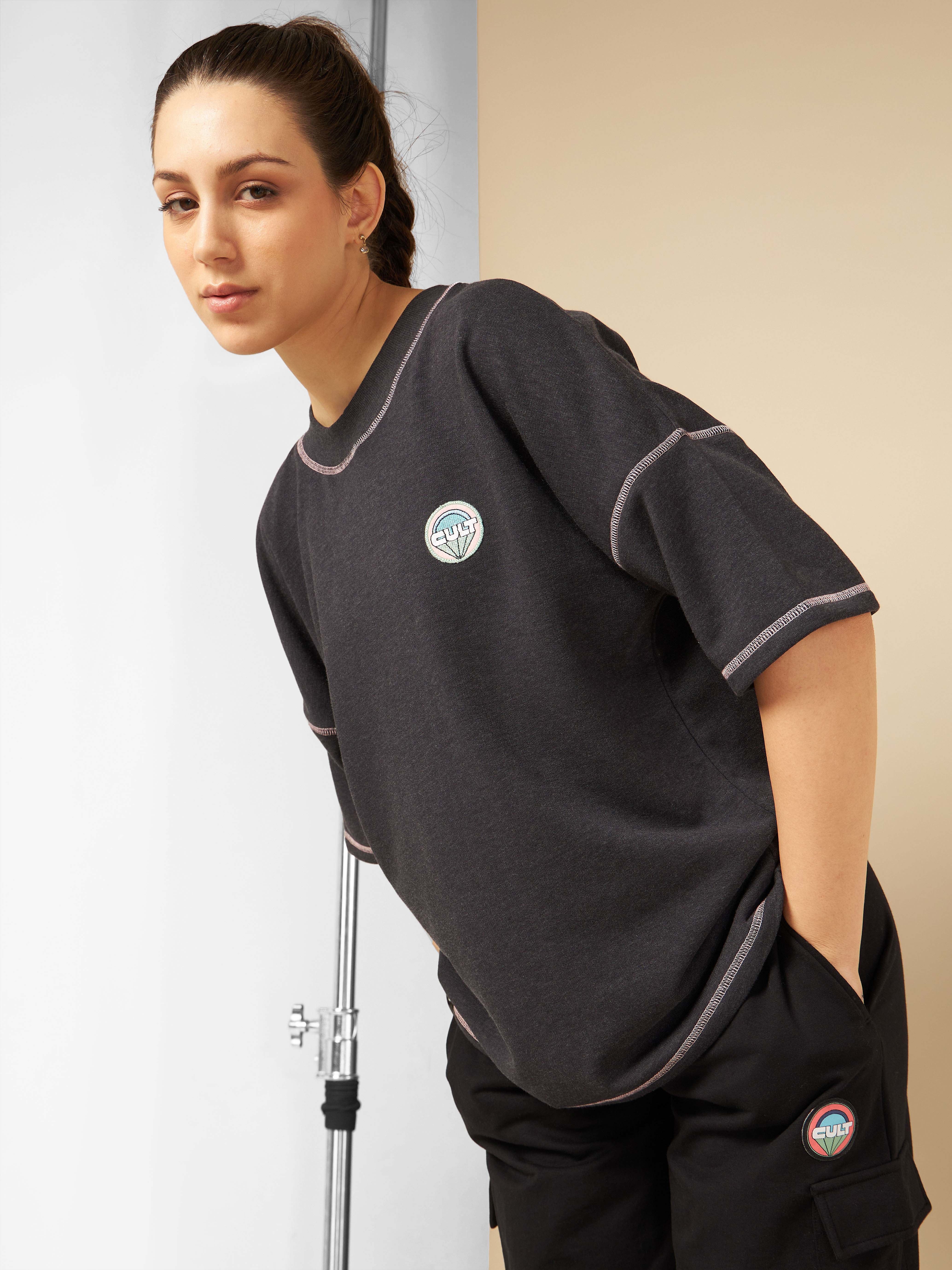 Women Black Cult Club Fan T-shirt