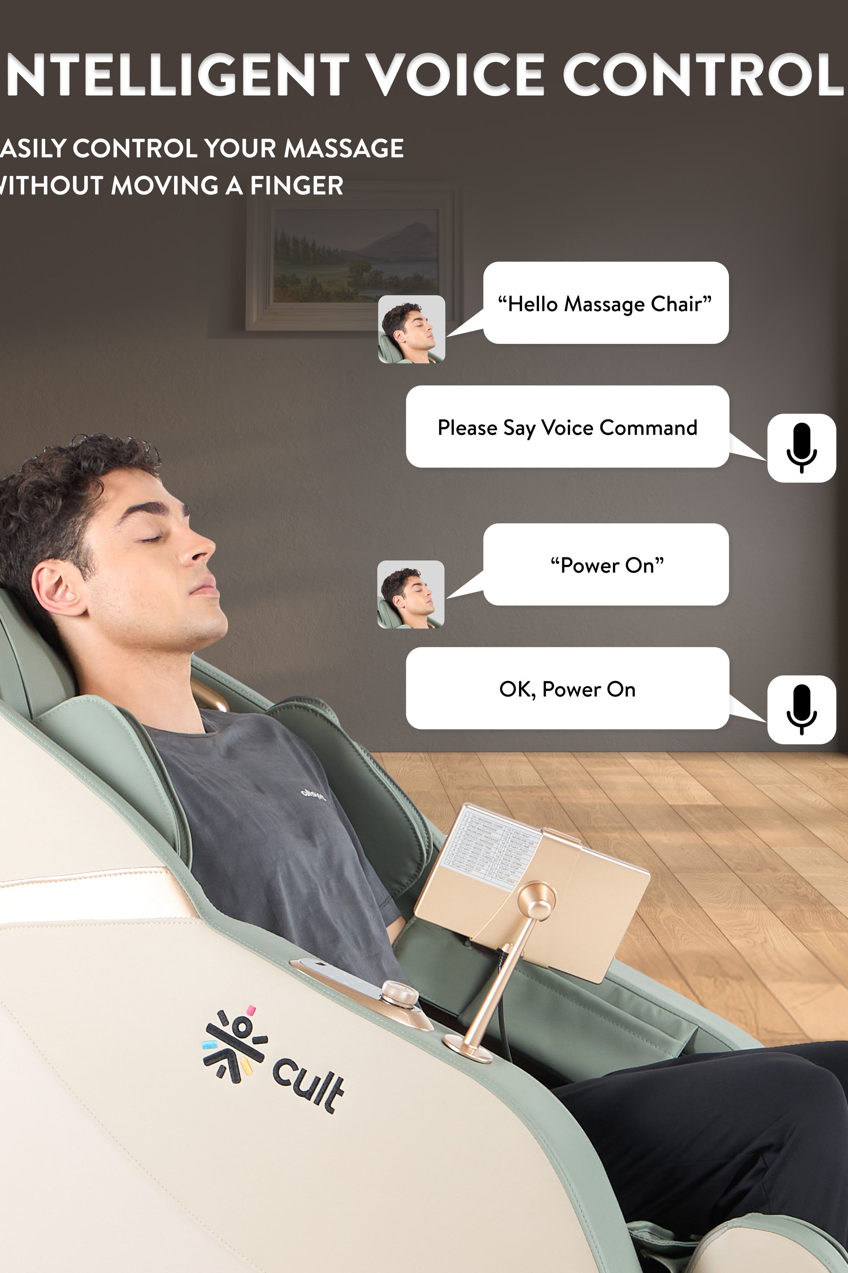 Cult Zen Massage Chair with Zero Gravity, SL Track 2D Massage Technique and Bluetooth AI voice Function For Full Body Massage At Home