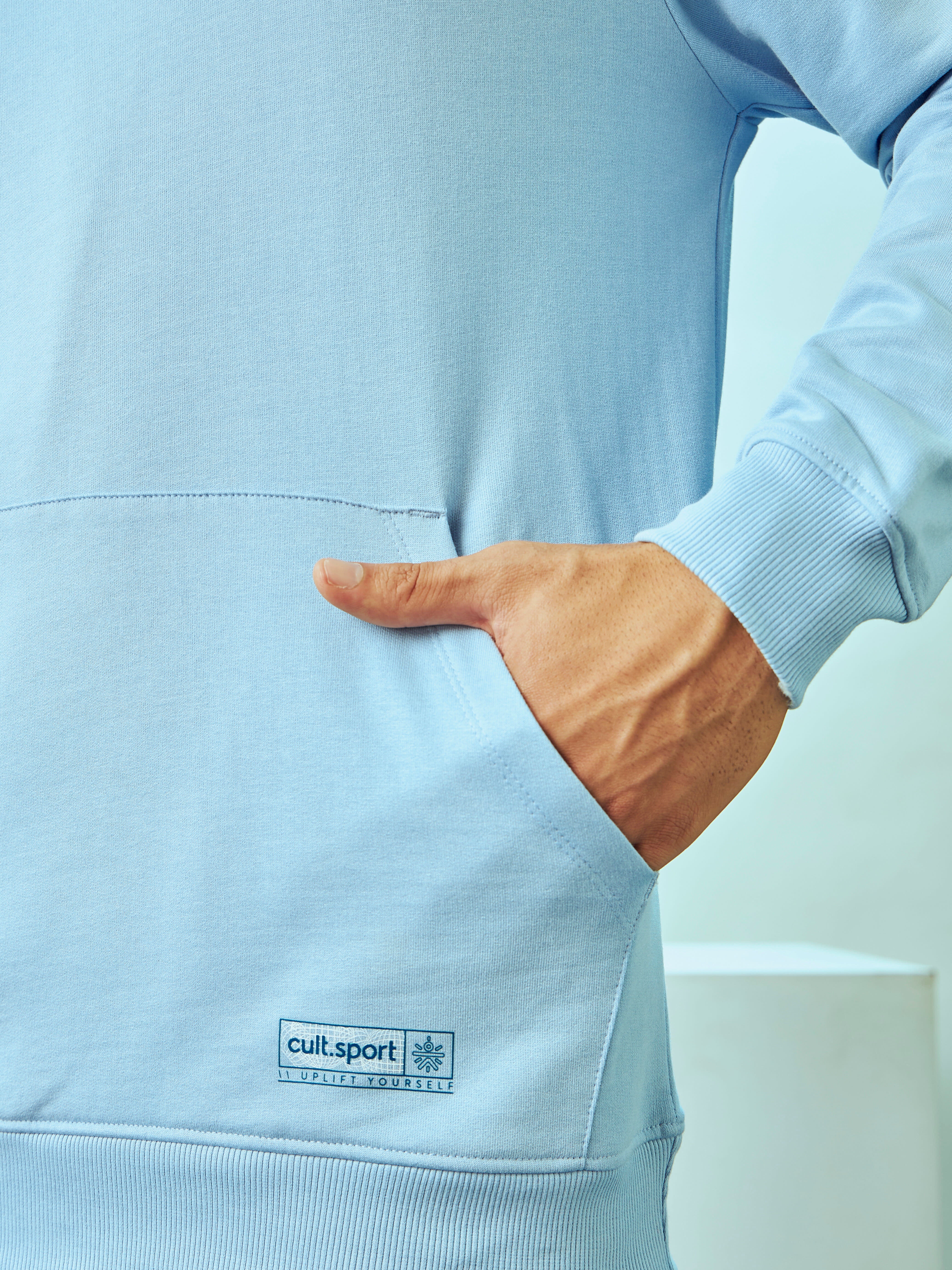 Crew Neck Sweatshirt with Kangaroo Pocket