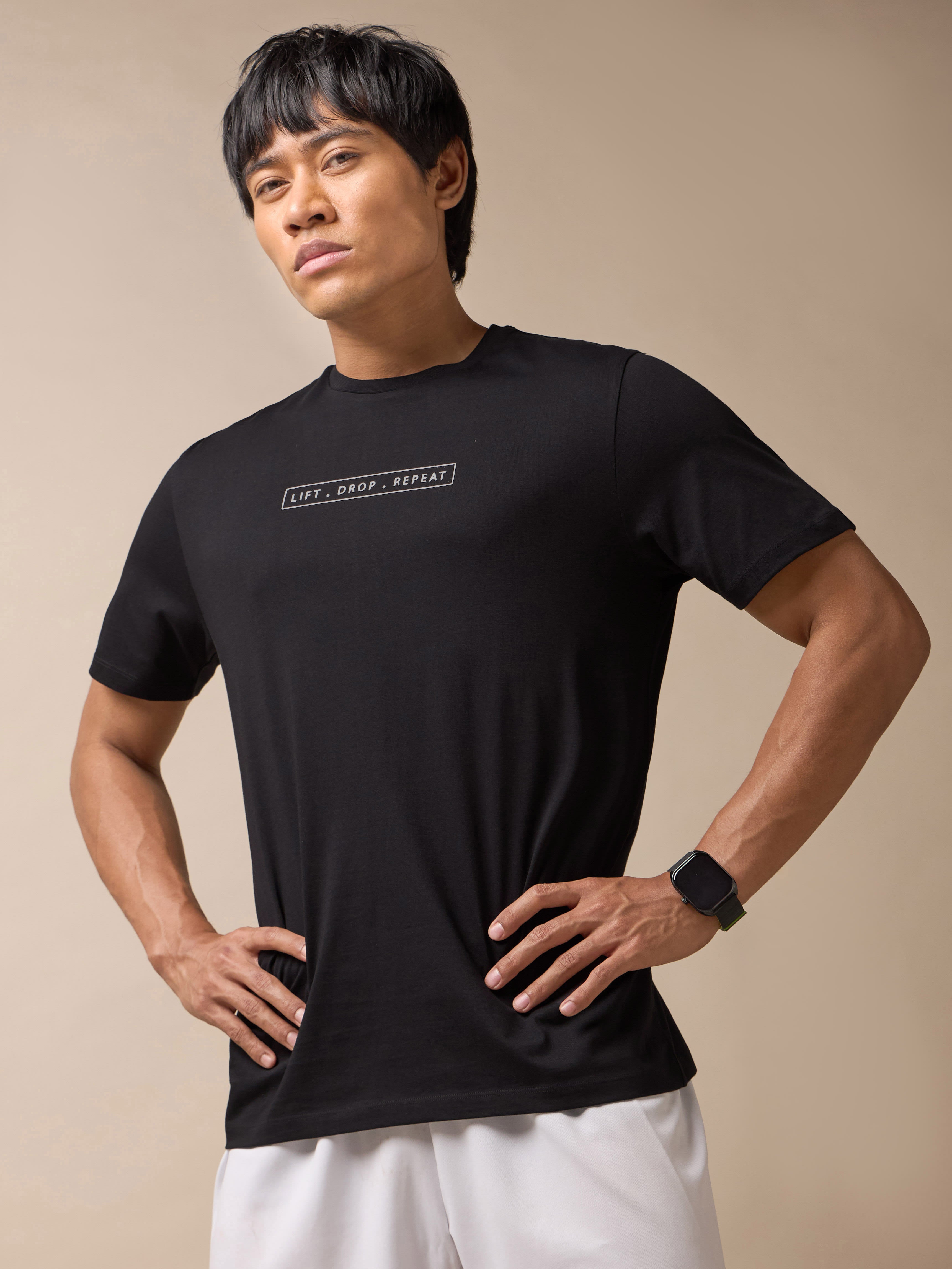 Lift.Drop.Repeat. Print Training T-shirt