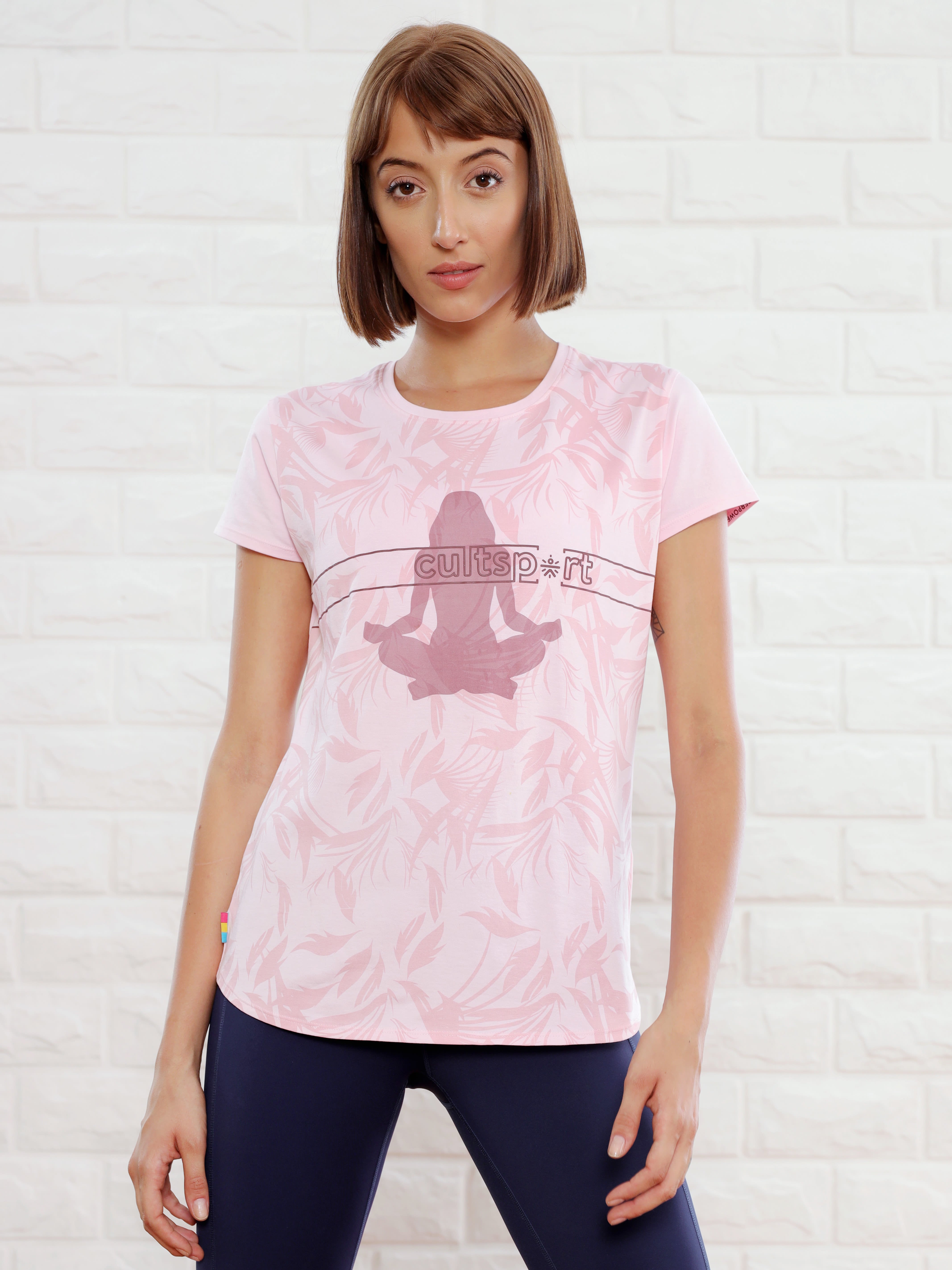 Graphic Print Yoga T-shirt