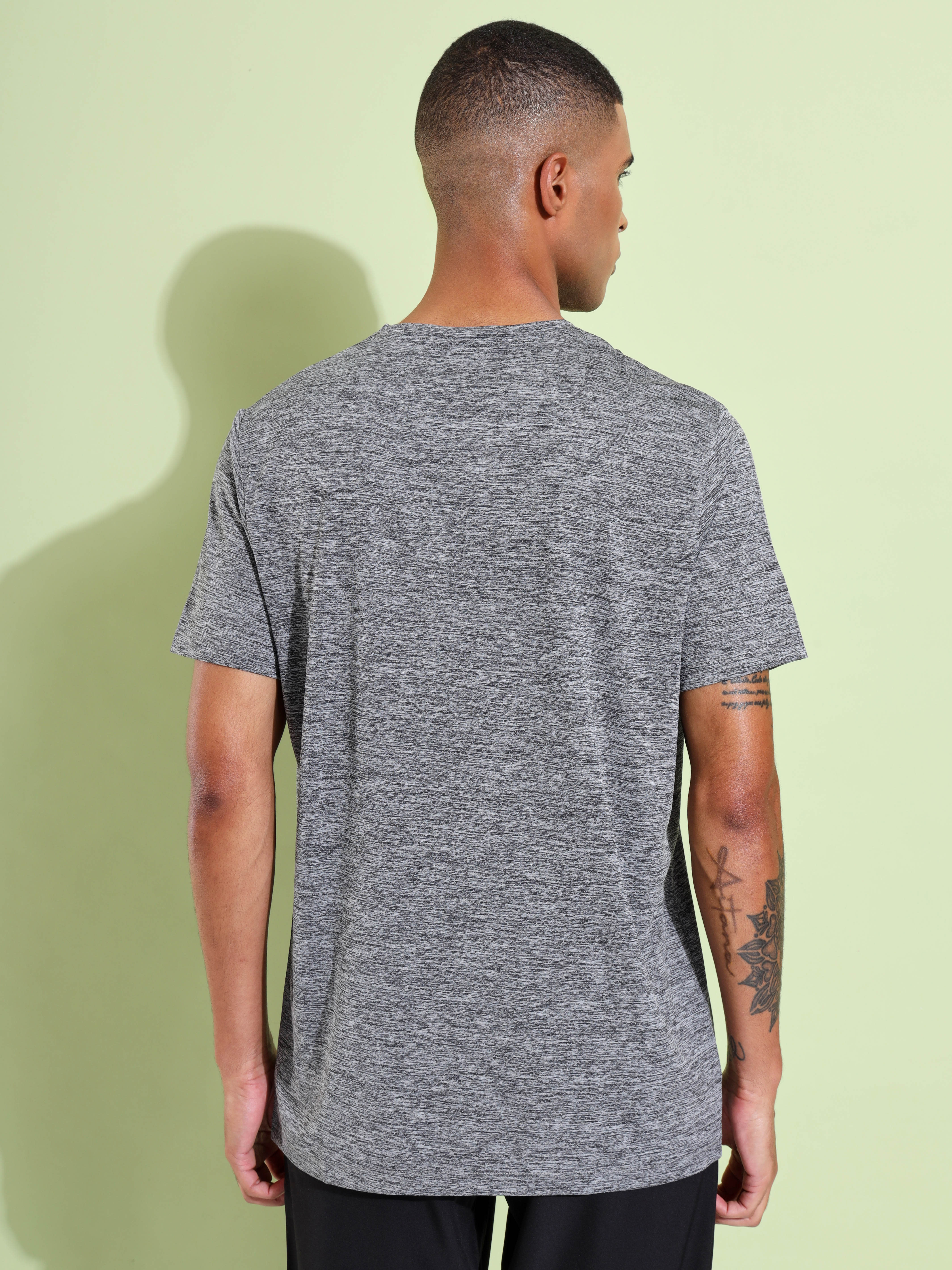 Melange Workout T-shirt with Chest Graphic