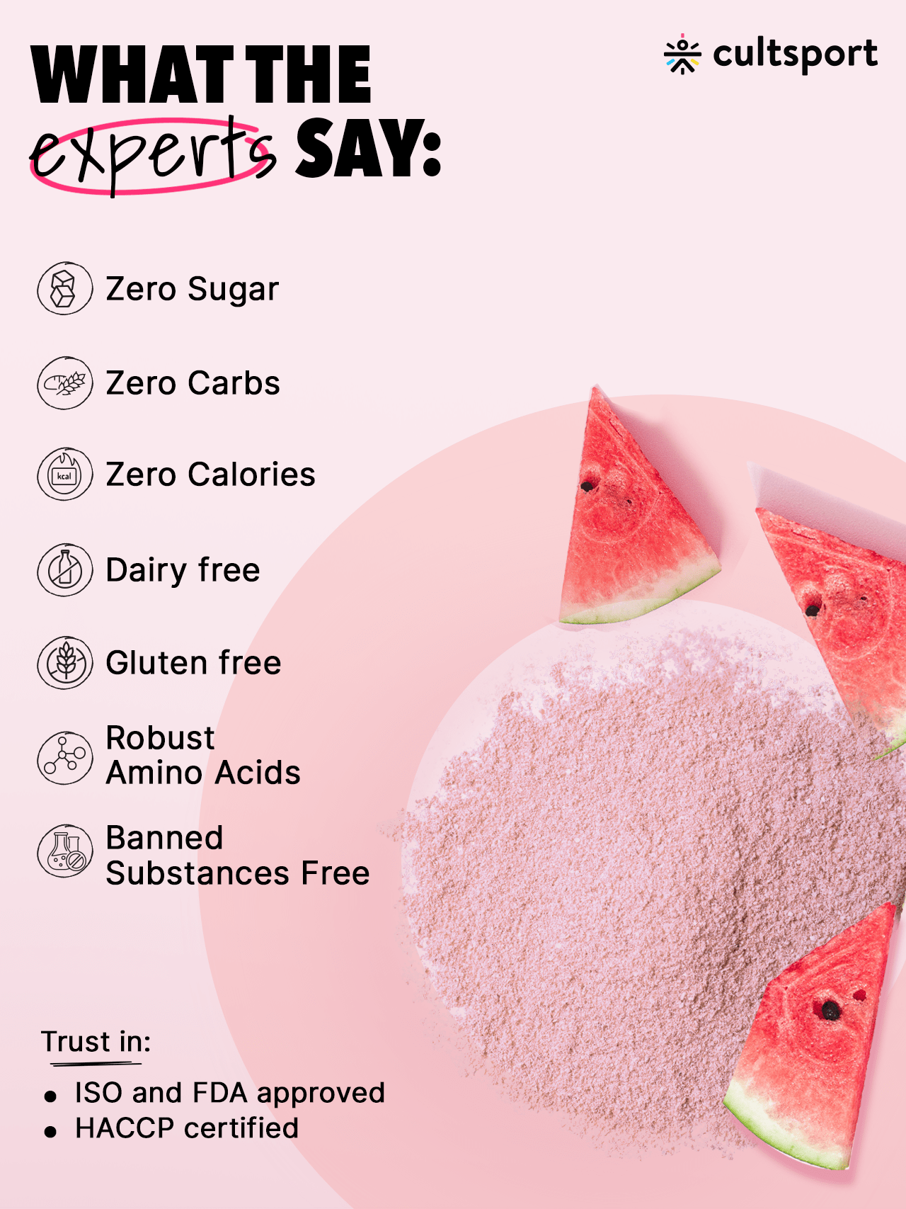 BCAA Powder, 300g | Sugar Free (Intra & Post Workout Drink) Muscle Recovery with Amino Acids | 6g BCAAs for Men & Women | Watermelon Flavor | 10 g serving